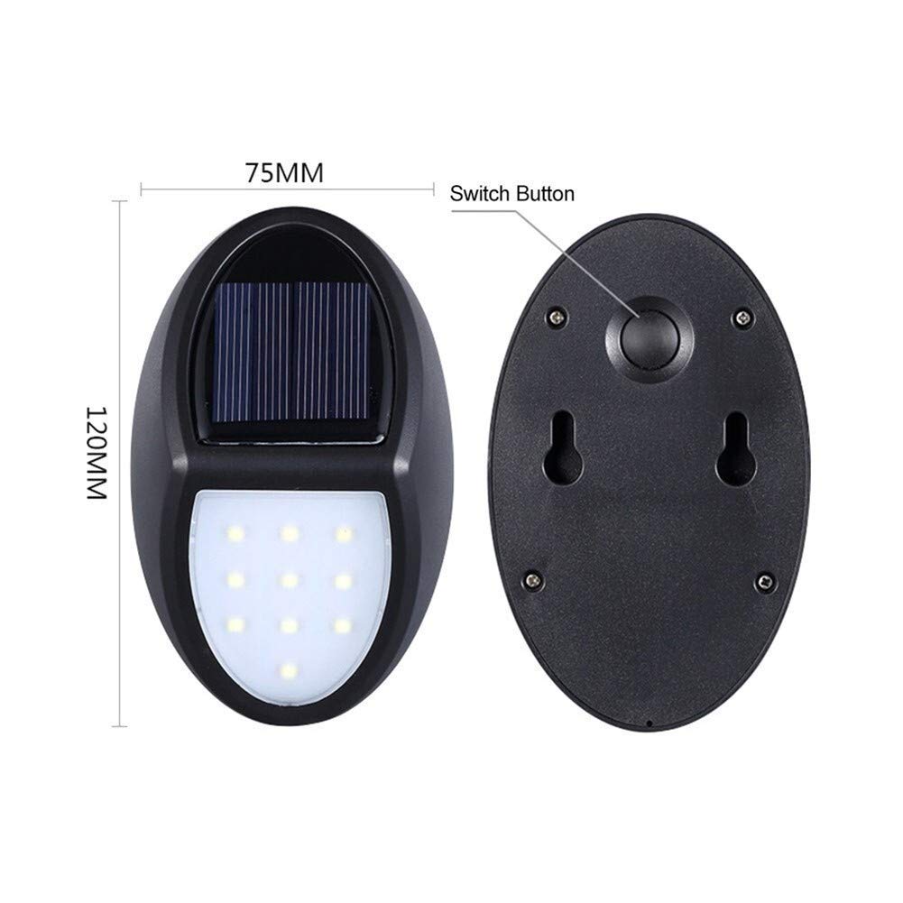 10 LED Solar Powered Wall Light - IP65 Waterproof Outdoor Lighting for Yard, Garden, Courtyard | Energy Efficient Landscape Lighting for Pathways, Patios & Backyards