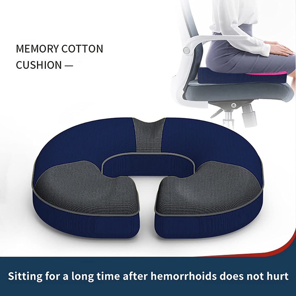 Donut Pillow for Coccyx Pain Relief - U-Shaped Memory Foam Seat Cushion for Sciatica, Hemorrhoids & Prostate Comfort (Gray) | Perfect for Office Chairs, Car Seats & Wheelchairs
