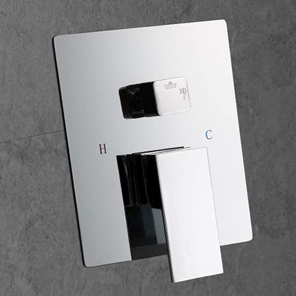 Premium Copper Square 2-Function Wall-Mounted Shower System with Adjustable Lifting Rod - Hotel Style Concealed Bathroom Shower Set for Luxurious Spa Experience at Home