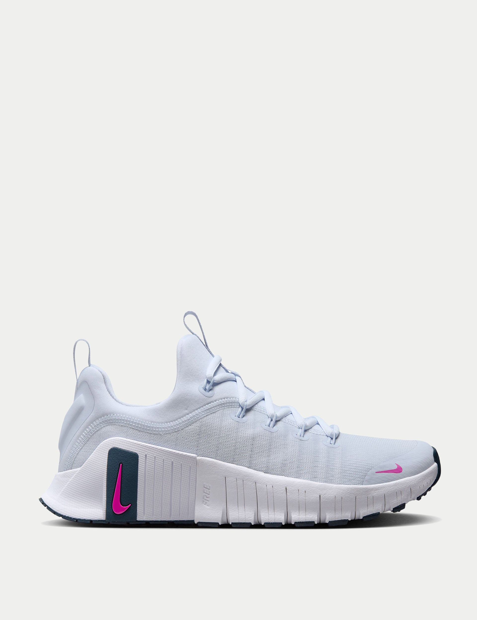 Nike Free Metcon 6 Cross Training Shoes - Football Grey/Armory Navy/Hot Fuchsia | Gym Workout & CrossFit Training Shoes for Men & Women