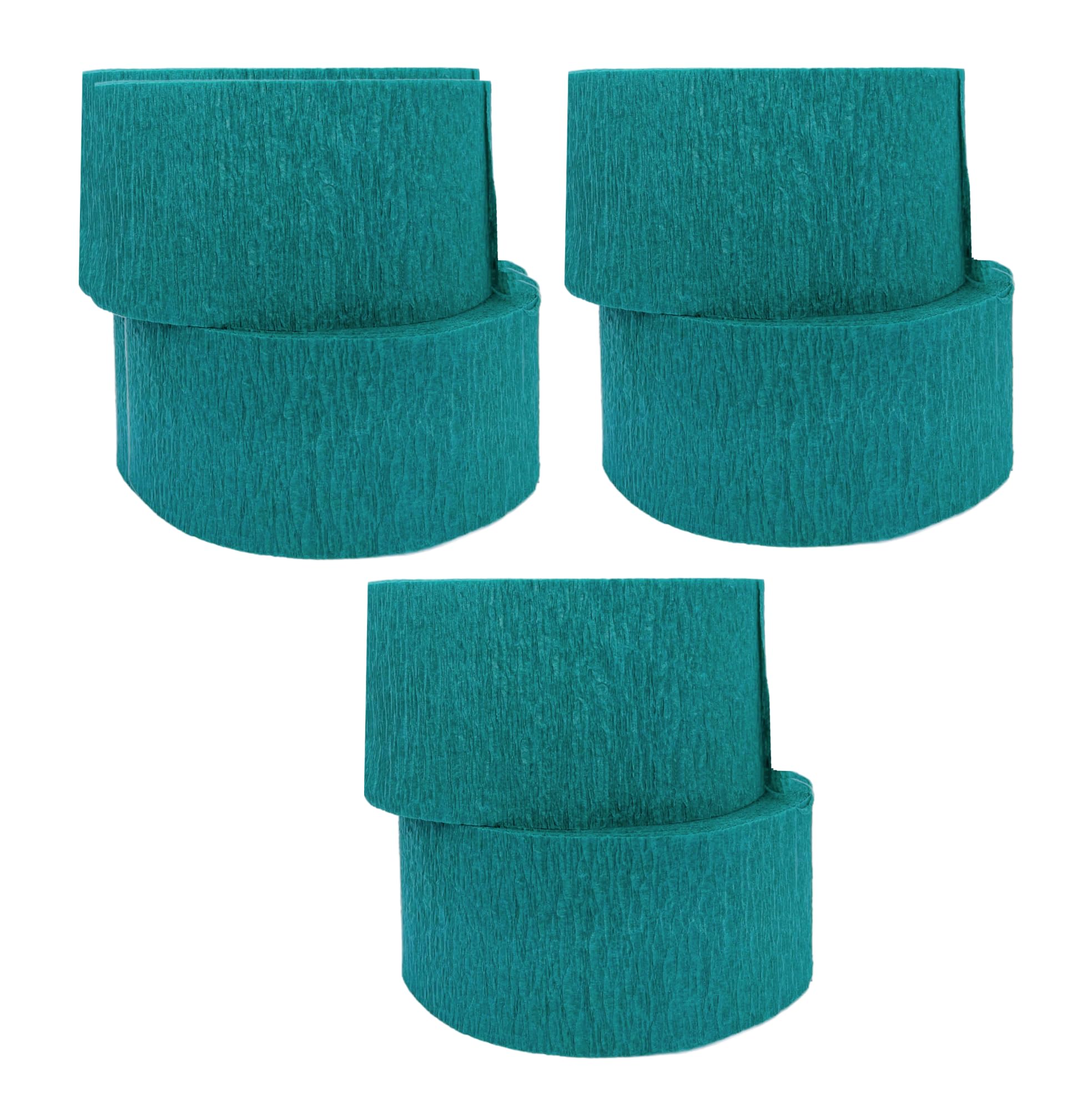 Premium Teal Crepe Paper Streamers - 6 Rolls (435 Feet Total) | USA-Made Party Decorations for Birthdays, Weddings & Baby Showers