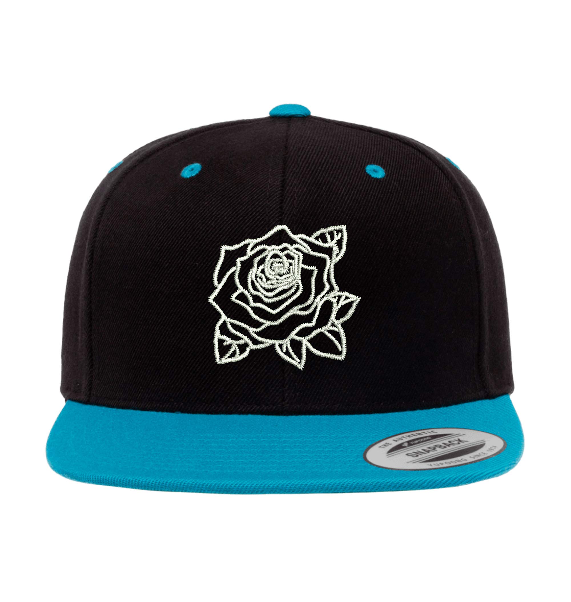 Rose Stem Flat Bill Snapback Hat - Unisex Baseball Cap with Floral Design for Men & Women | Perfect for Outdoor Activities, Gardening, and Fashion Accessories