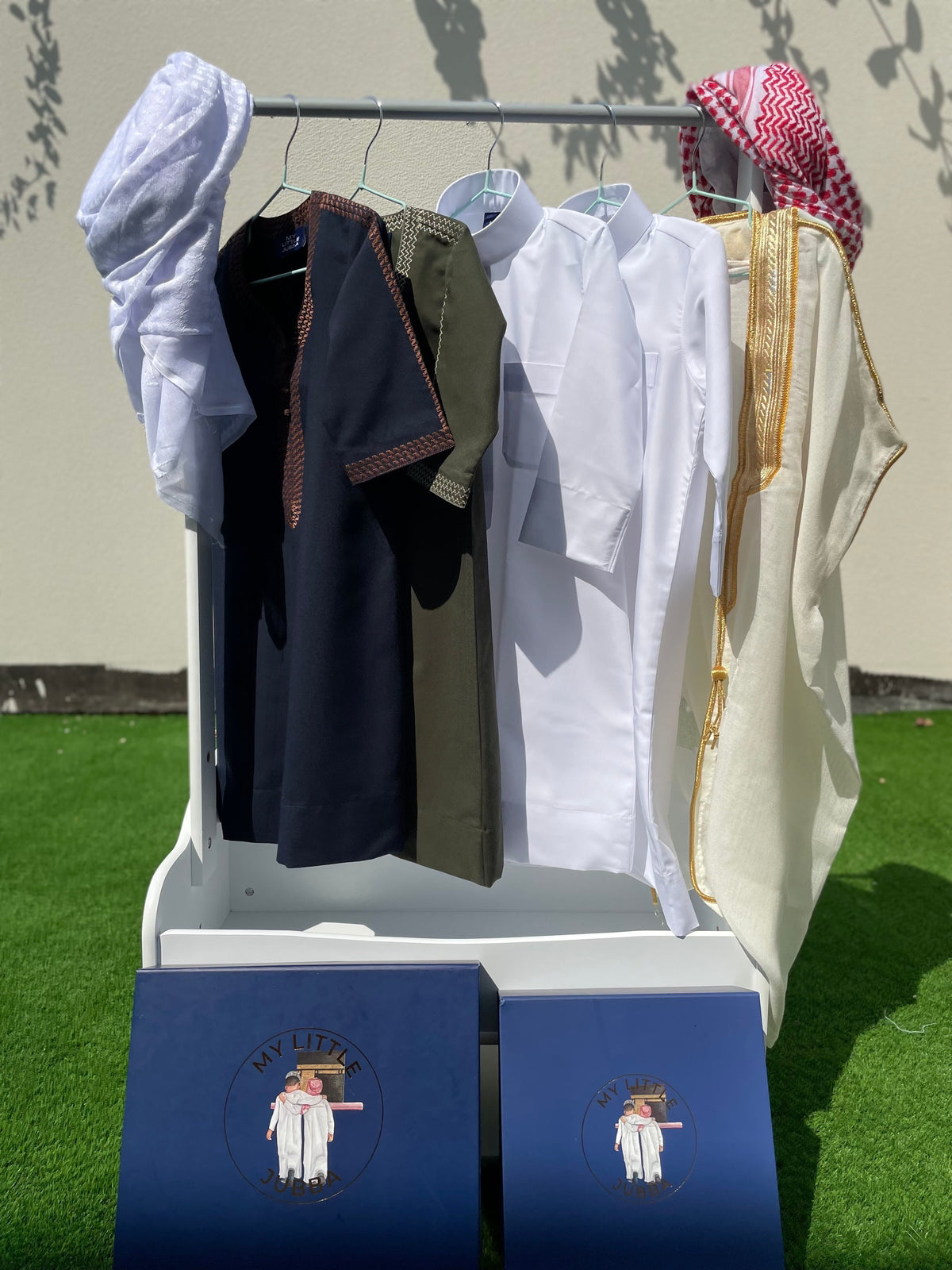 Royal Baby Boy Thobe Gift Set | Cream Bisht for 0-12 Months | 10-Piece Islamic Outfit for Newborns | Perfect for Eid, Aqiqah & Special Occasions