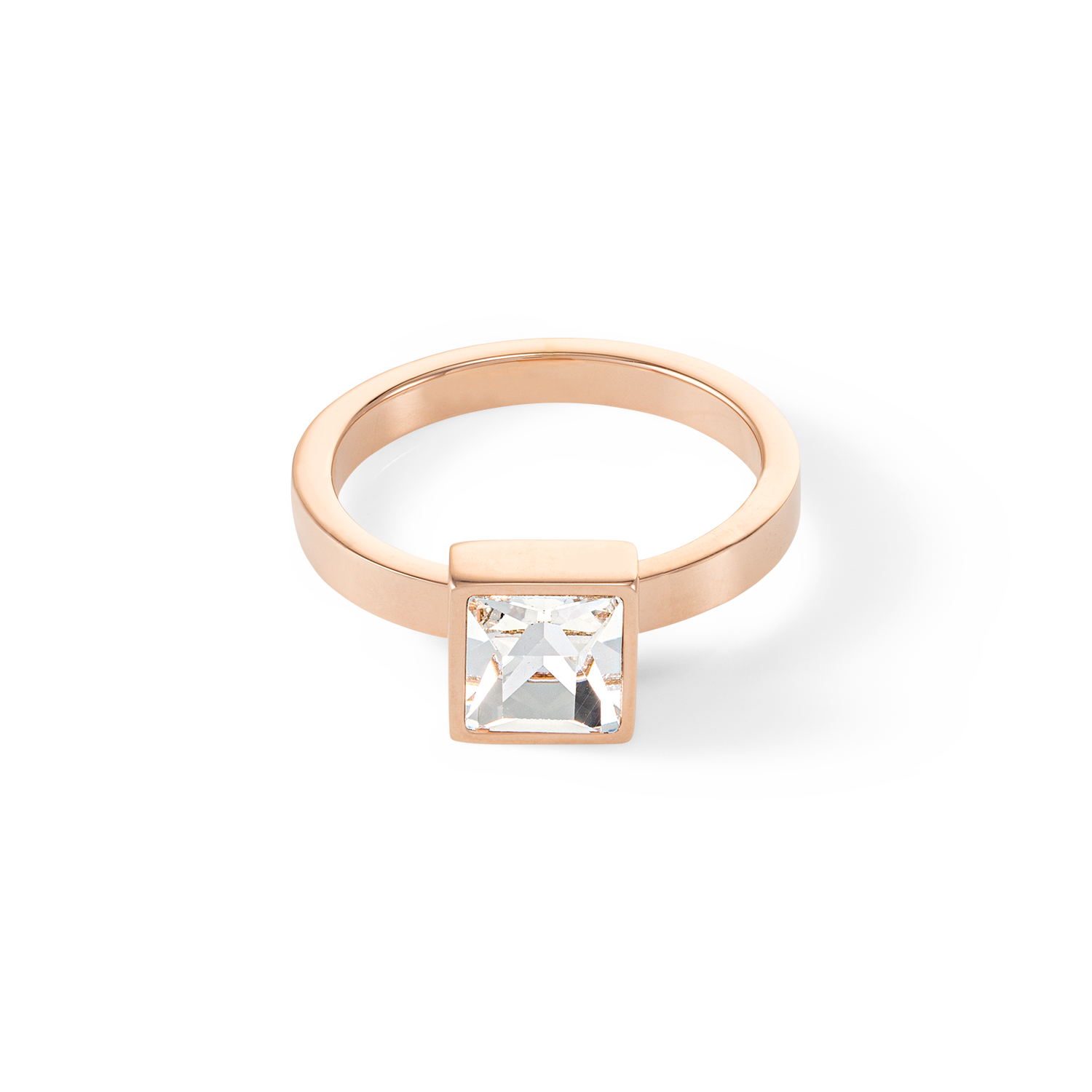 Elegant Rose Gold Crystal Square Statement Ring for Women - Perfect for Weddings, Parties & Special Occasions