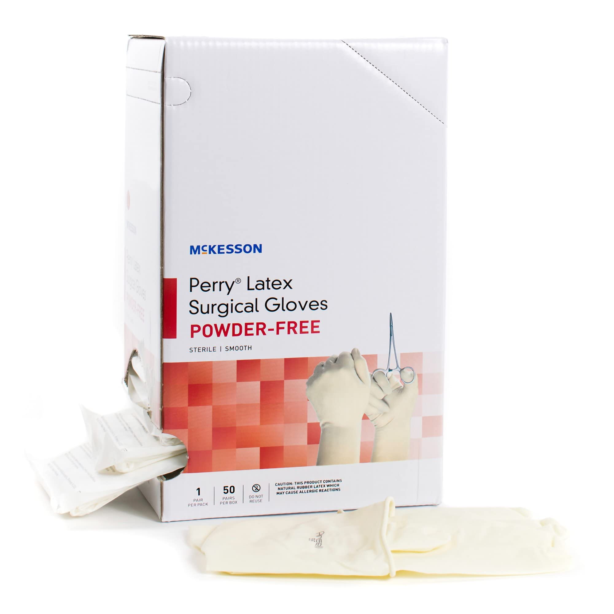 McKesson Perry Latex Surgical Gloves - 200 Pairs | Sterile, Powder-Free, Disposable Medical Gloves for Healthcare Professionals | Size 8.5 | Cream Color | Ideal for Hospitals, Clinics, Dental Offices & First Aid Kits