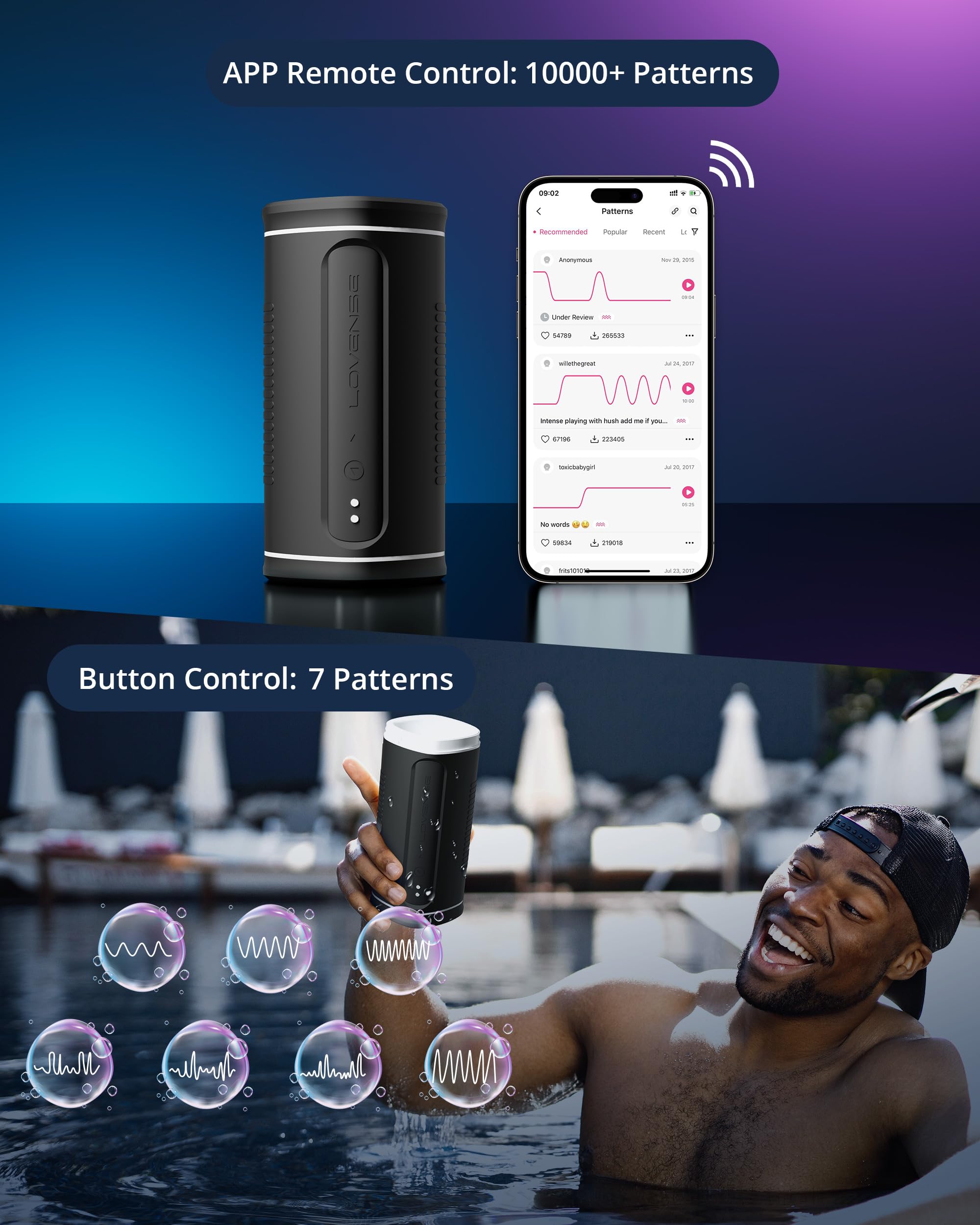 LOVENSE Nora Rabbit Vibrator for Women & Calor Electric Male Masturbator Cup - Couples Adult Sex Toys Set with App Control, G-Spot & Penis Stimulation for Long Distance Play - Perfect for Romantic Nights & LDR Intimacy