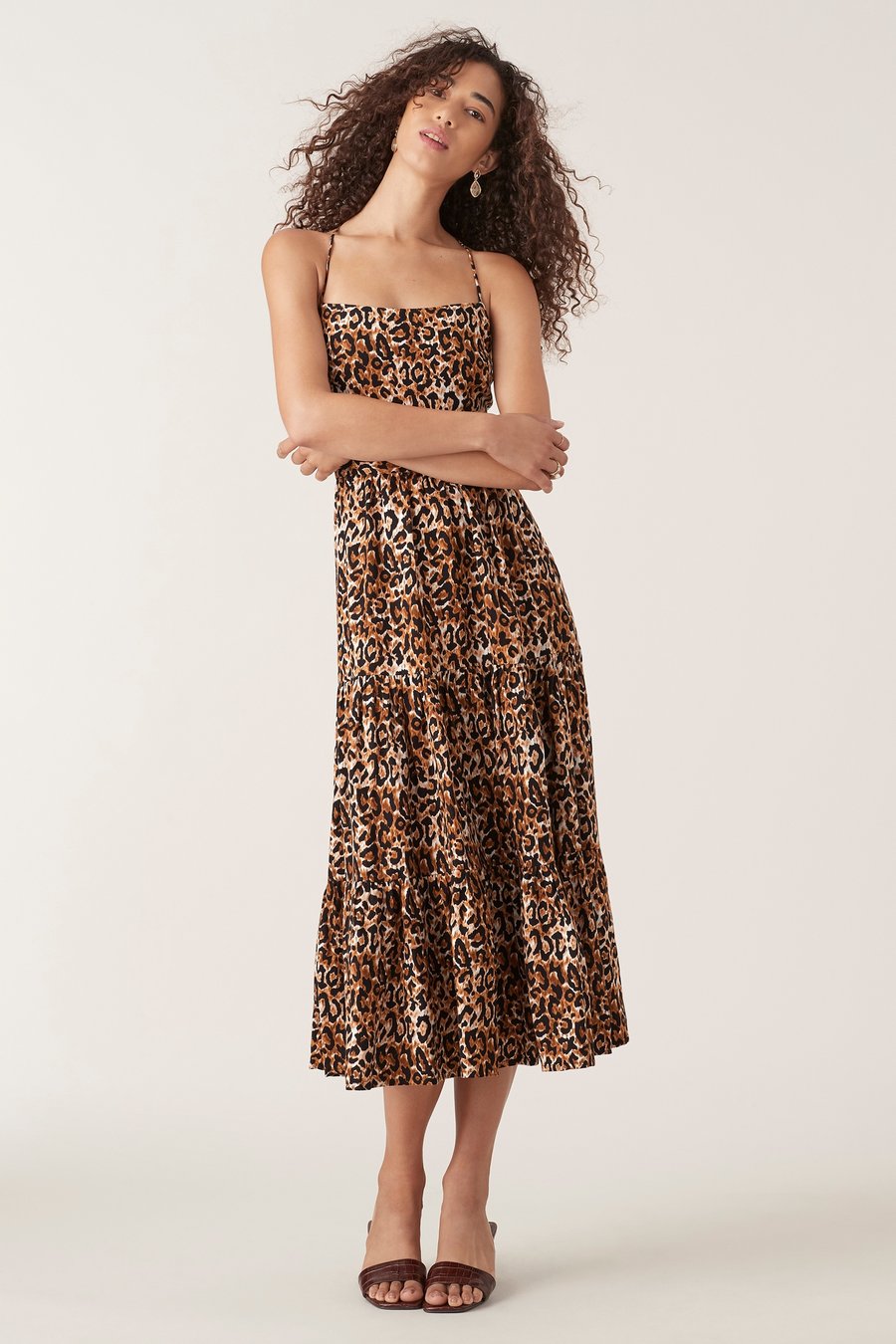 Divya Maxi Leopard Print Dress - Women's Boho Flowy Long Dress for Casual Wear, Beach, and Summer Outfits