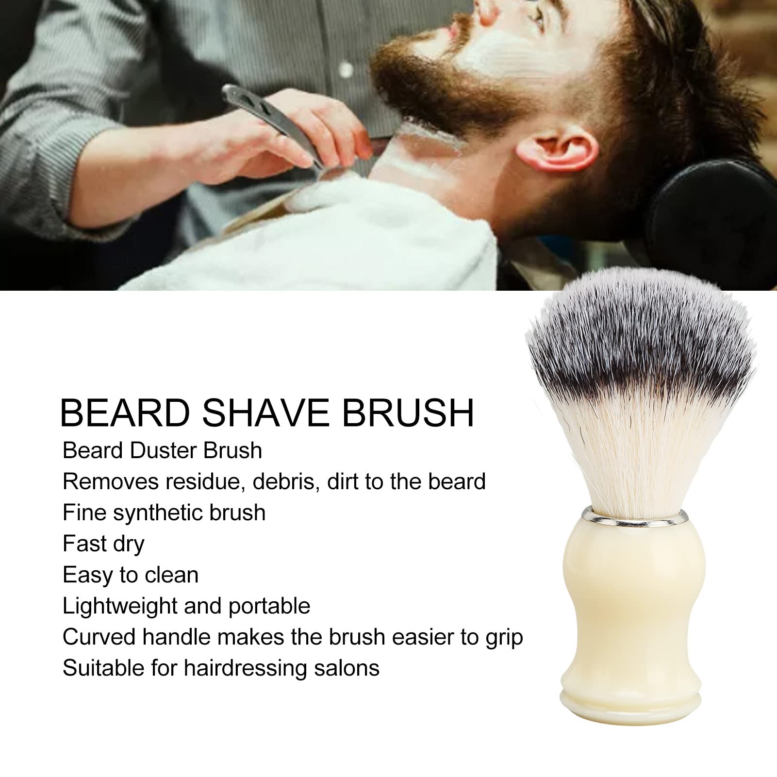 Professional Men's Shaving Brush with Plastic Handle - Barber Grade Beard & Shaving Foam Brush for Smooth Shaving - Perfect for Home, Travel & Salon Gifts - Ideal for Daily Grooming, Travel Kits & Barber Shops