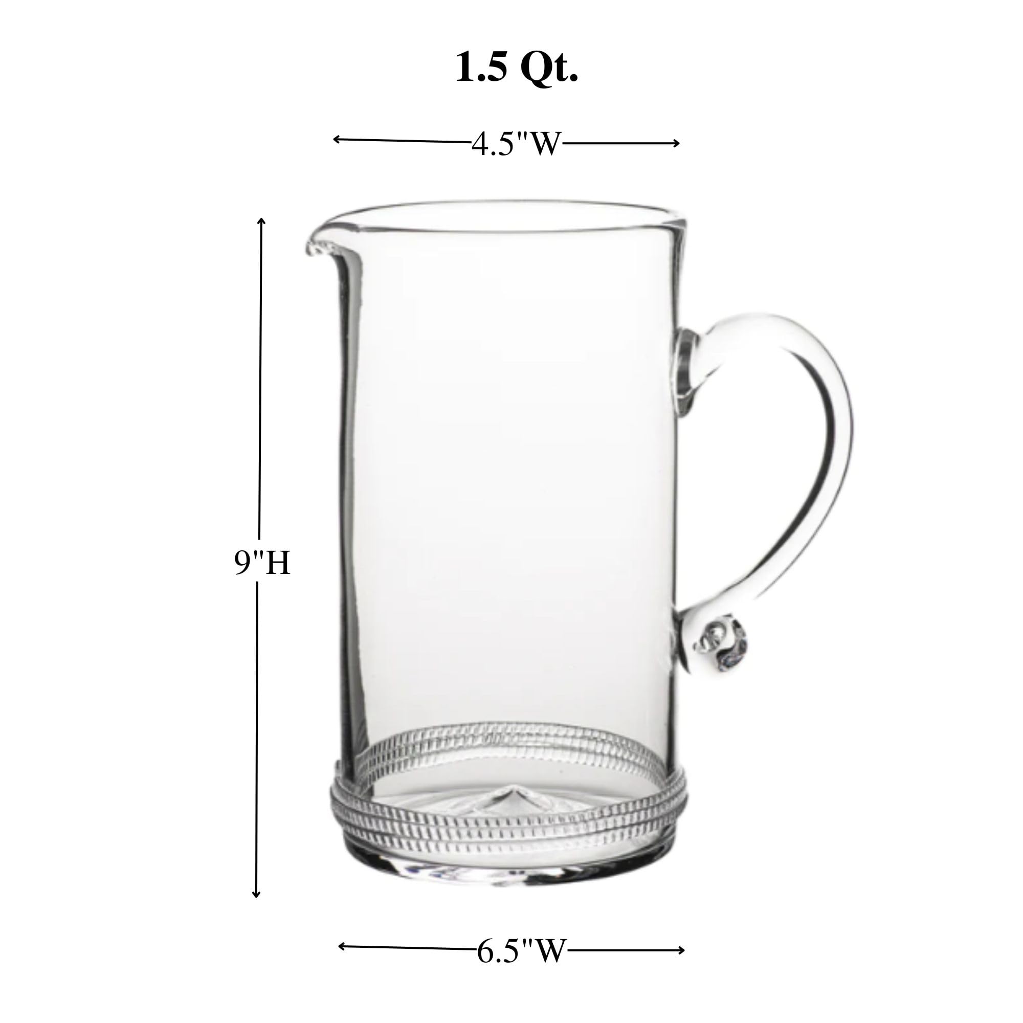 Juliska Dean Pitcher - Elegant Glass Pitcher for Iced Tea, Lemonade & Water - Perfect for Entertaining, Parties & Home Decor
