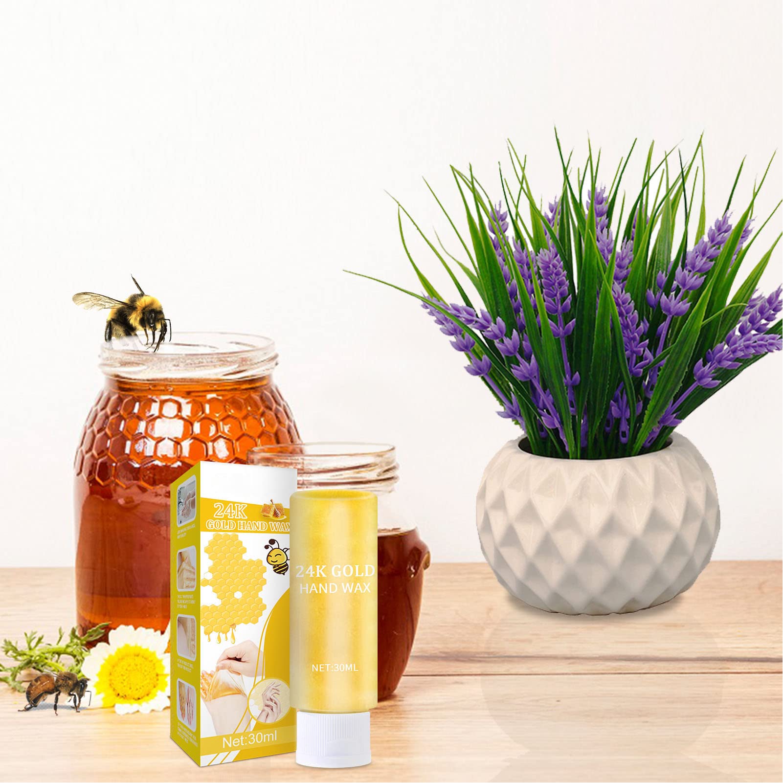 FILFEEL 30ml 24K Gold Hand Wax Mask - Milk & Honey Exfoliating Peel Off for Whitening, Moisturizing & Nourishing Dry Hands - Perfect for Spa, Salon & At-Home Hand Care Routine