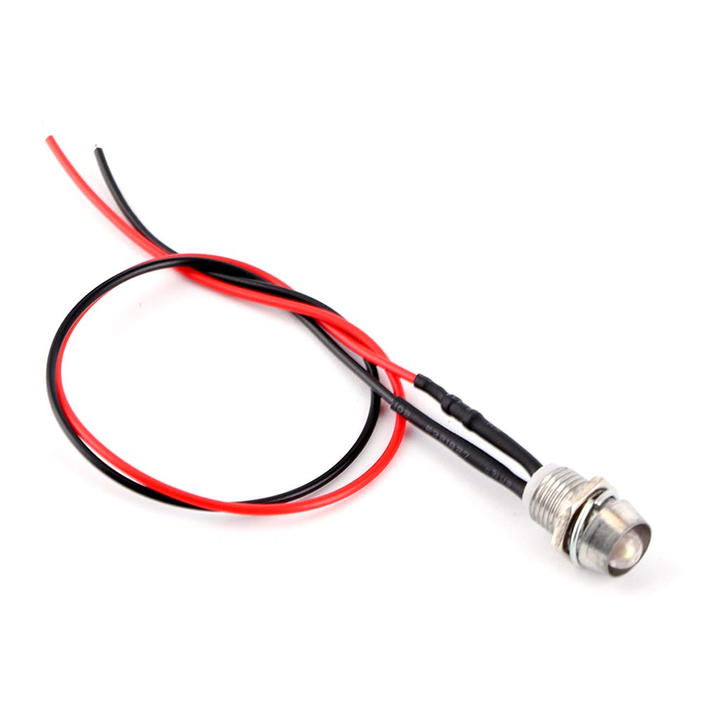 4 Pcs 12V 8mm LED Panel Pilot Dash Warning Light Indicator Lamp - White for Car, Van, Truck, Boat - Perfect for Dashboard Warning Lights, Emergency Signals & Vehicle Indicators