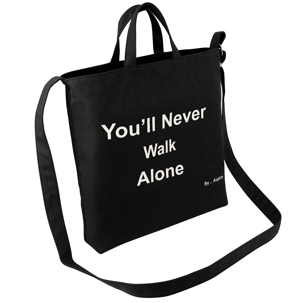 Blue Canvas Tote Bag - Durable Shopping Shoulder Bag for Women & Men | Perfect for Groceries, Beach Trips & Daily Commute | The Show Must Go On