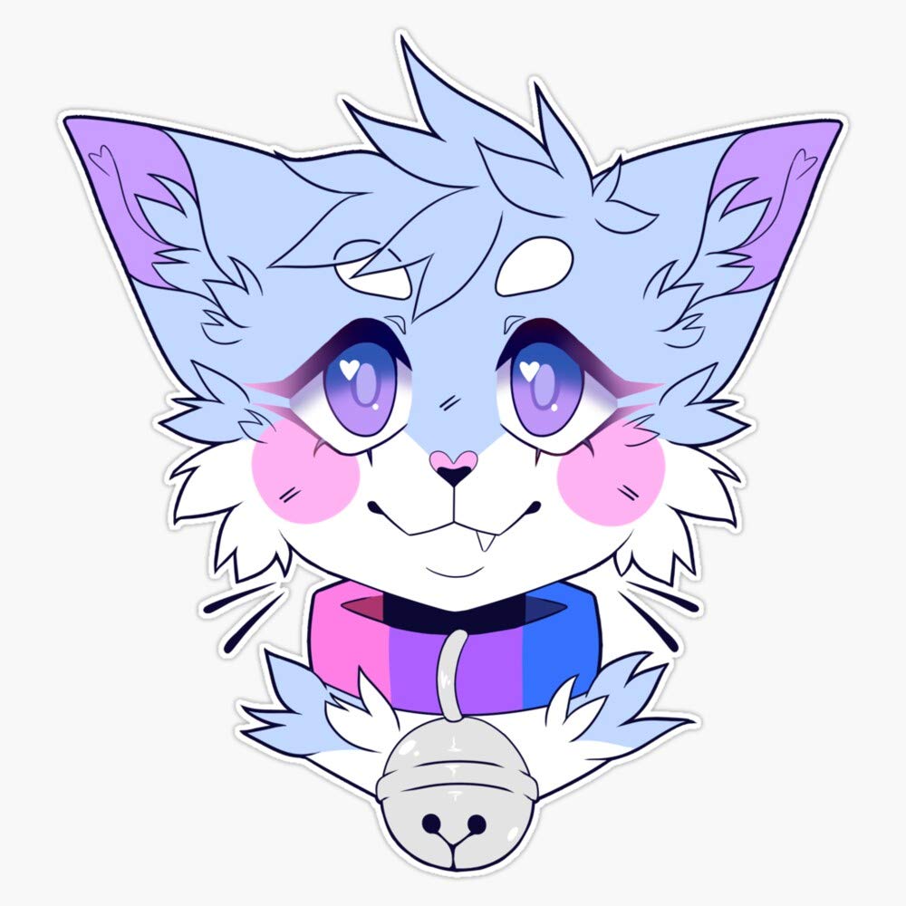 Bi Pride Kitty Sticker - Waterproof Vinyl Decal for Cars & Laptops (5 Inch) - LGBTQ+ Pride Stickers for Bumpers, Windows, Notebooks & Gifts