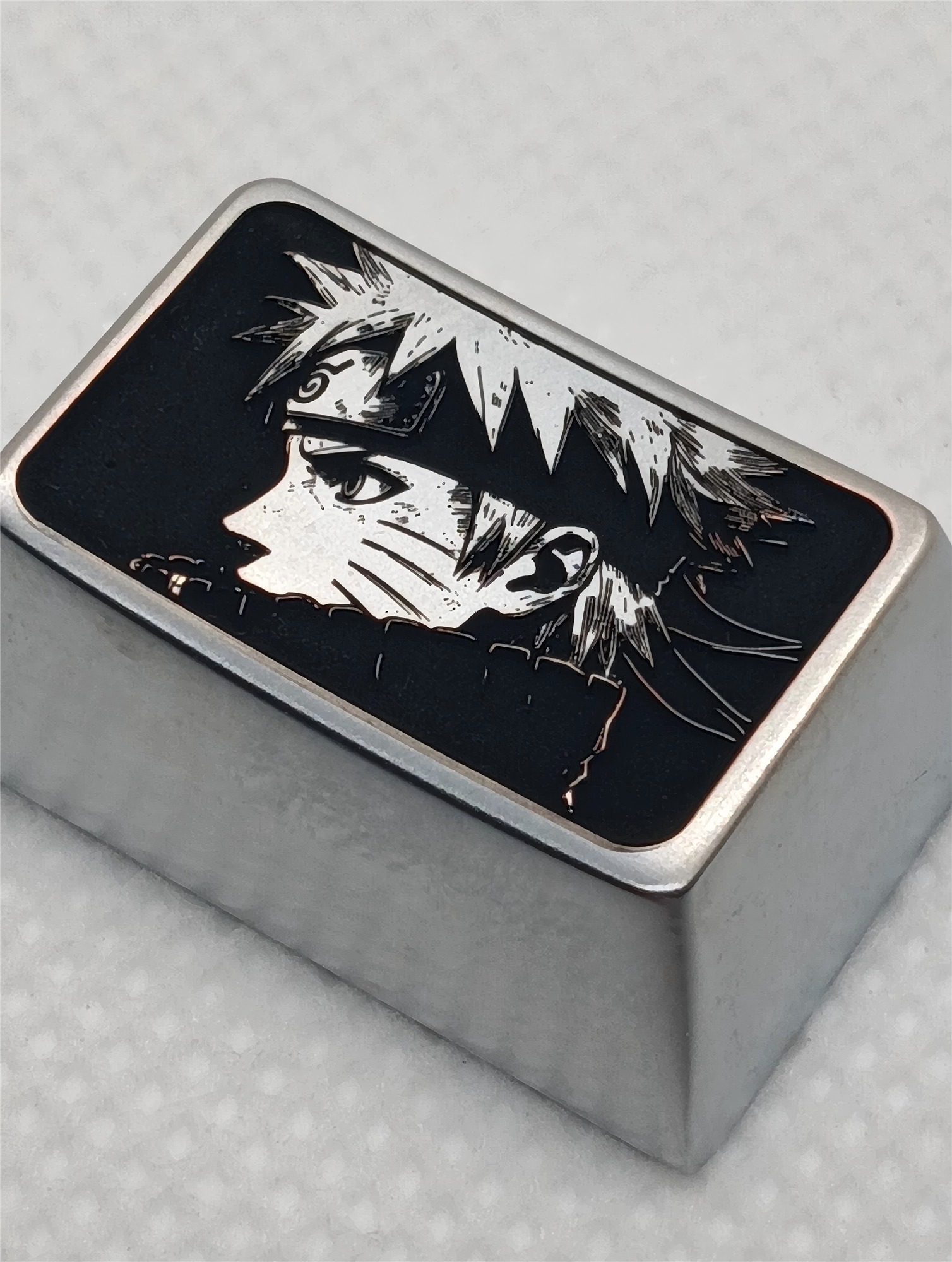 Naruto Anime Zinc Alloy Custom Keycaps - 1.5U & 1.75U Metal Decorative Keycaps for Mechanical Keyboards - Perfect for Gaming, Collecting, and Keyboard Customization