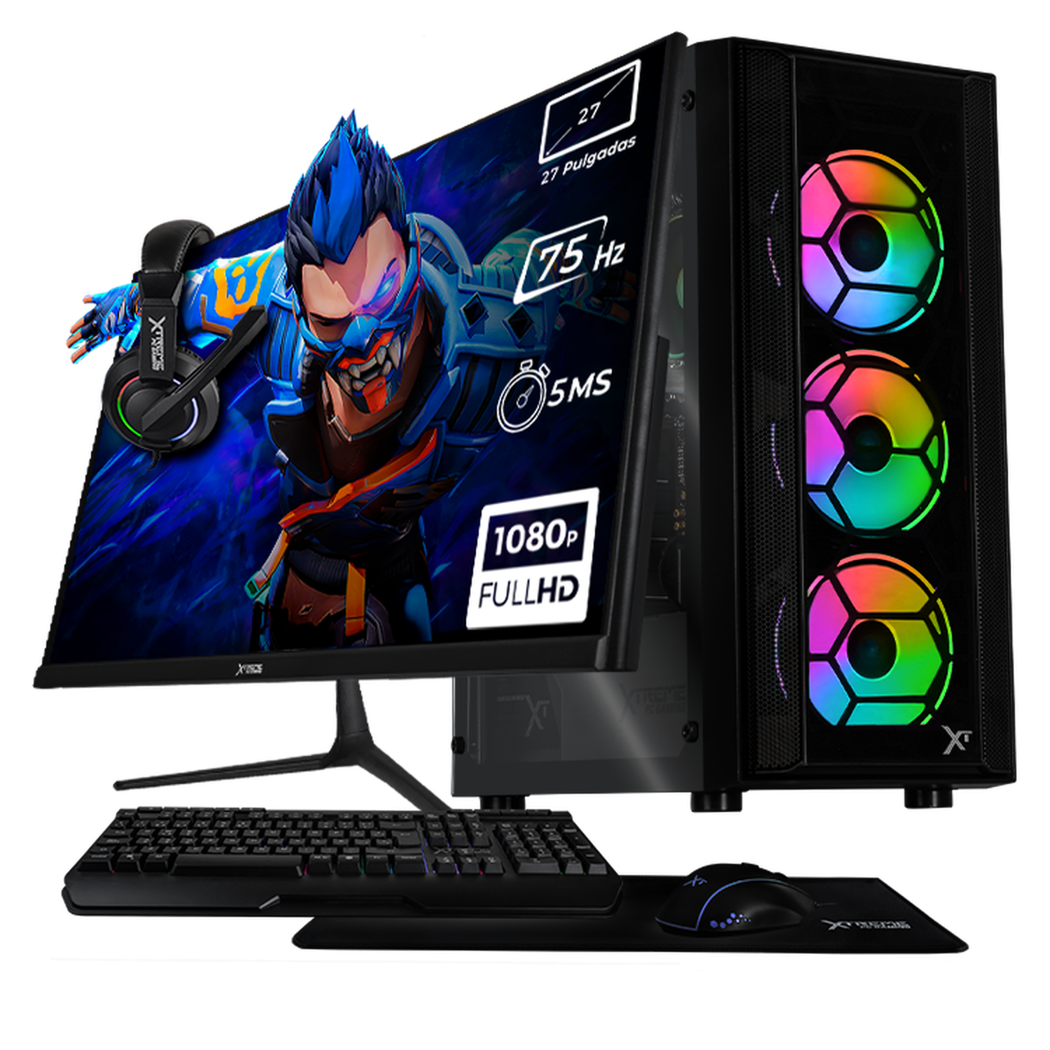 Xtreme PC Gaming Desktop - AMD Radeon 760M, Ryzen 5 8600G, 16GB DDR5 RAM, 1TB SSD, 27