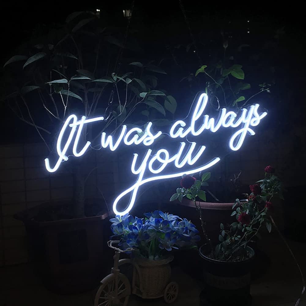 Custom Neon Sign 'It Was Always You' - 55CM LED Tube Wall Decor for Bachelorette Party, Engagement, First Birthday & Special Events - Perfect for Home, Bar, Wedding Venue & Photo Backdrops