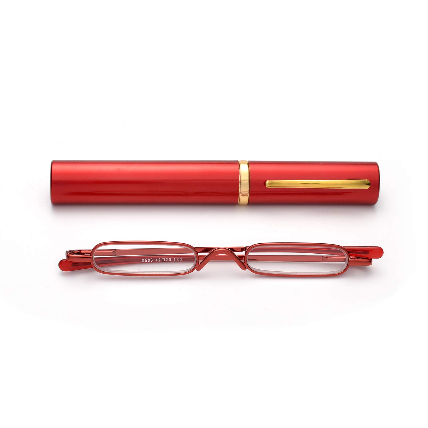 ZUVGEES Lightweight Slim Reading Glasses with Pen Clip & Tube Case - Compact Portable Readers for Men & Women - Perfect for Travel, Office, and Everyday Use