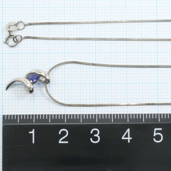 18K White Gold Sapphire Necklace for Women - Elegant Blue Sapphire Pendant Jewelry Gift for Birthday, Anniversary & Valentine's Day - Perfect for Weddings, Parties & Special Occasions