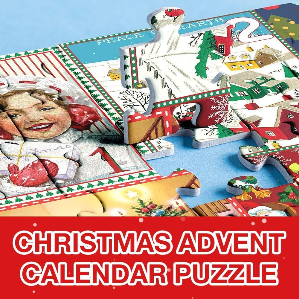 ZOYDP 2024 Advent Calendar Puzzle - 1000 Piece Christmas Countdown Puzzle for Adults & Kids | Holiday Family Activity & Festive Home Decor