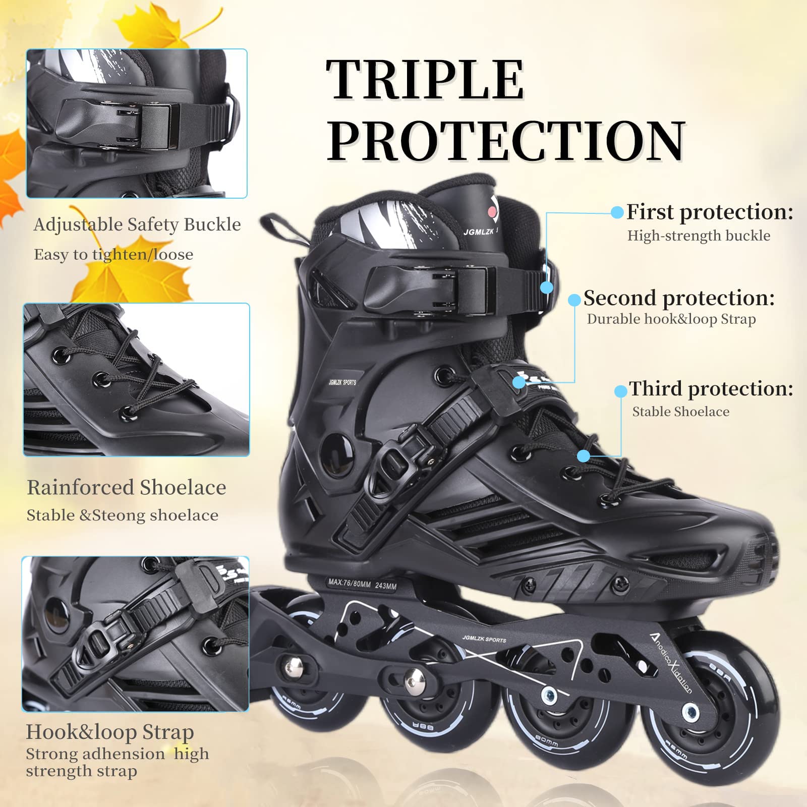 Premium Inline Skates for Adults - High Performance Outdoor Fitness Rollerblades for Women & Men - Perfect for Street Skating, Exercise & Recreation