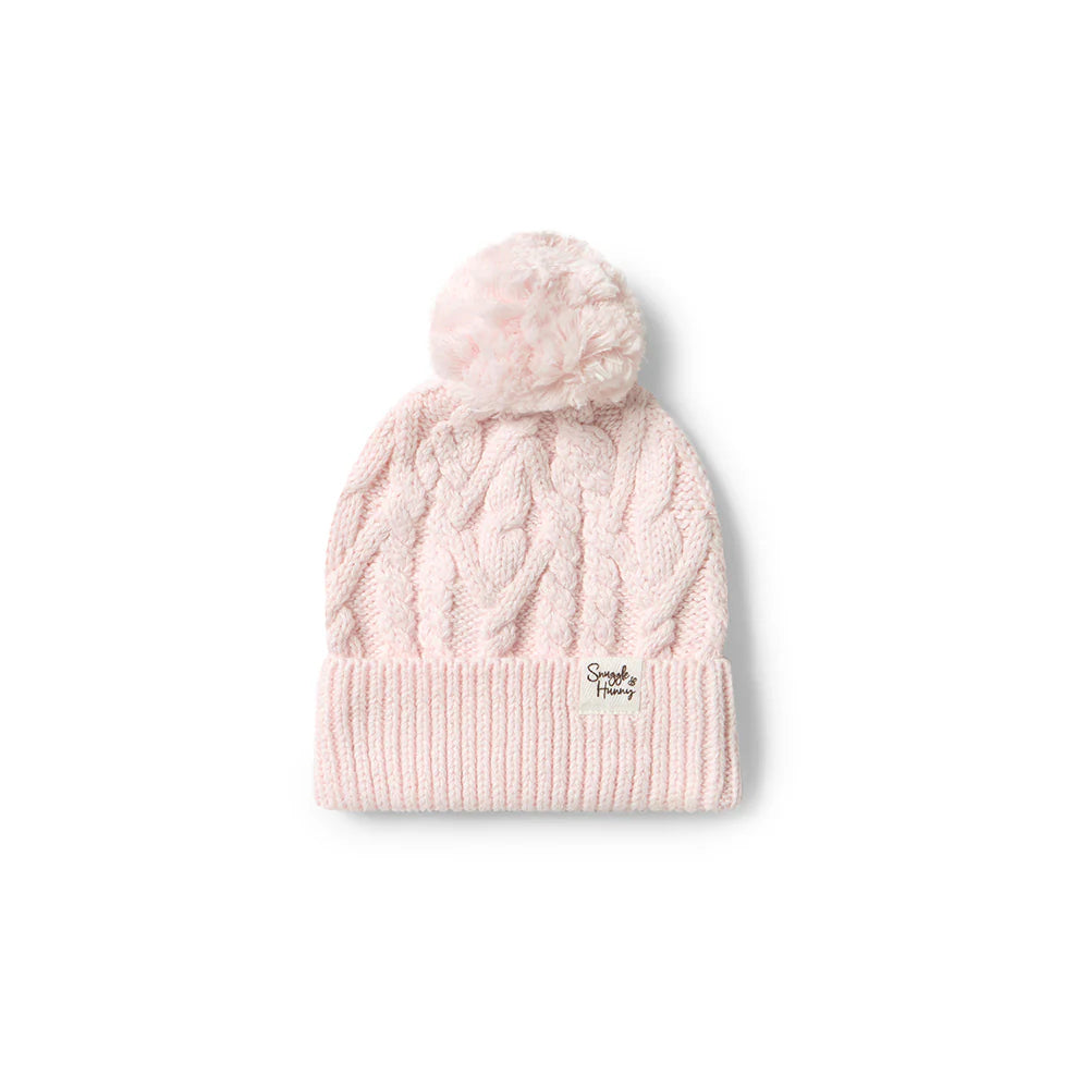 Snuggle Hunny Organic Knit Beanie - Soft Blush Pink Winter Hat for Women & Men | Cozy Cold Weather Accessory for Outdoor Activities