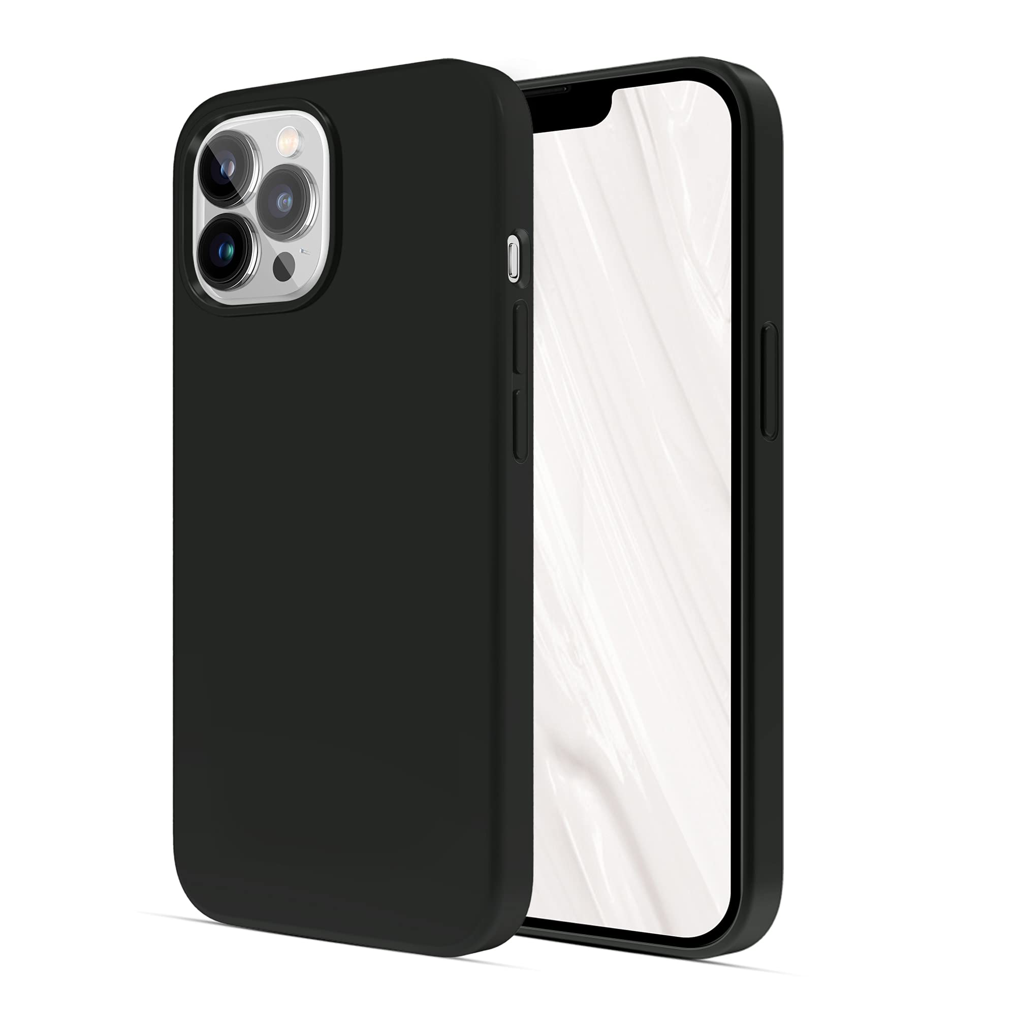 Premium Liquid Silicone Case for iPhone 13 Pro - Ultra Slim Gel Rubber Full Body Protection with Shockproof & Drop Protection (Black) | Perfect for Daily Use, Travel & Outdoor Activities
