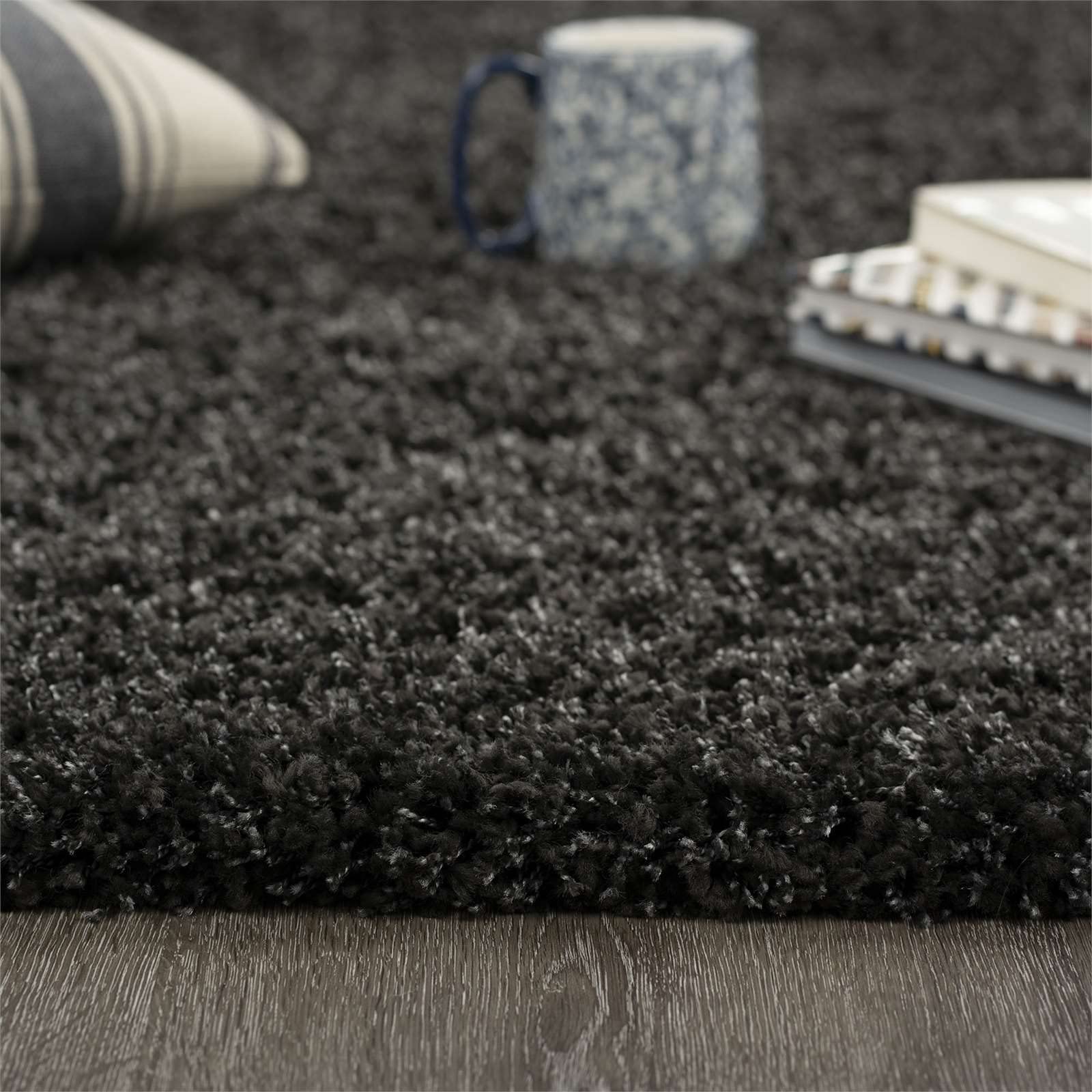 Premium Soft Shaggy Carpet Area Rug - 4x5 Feet Plush Dark Gray - Perfect for Living Room, Bedroom & Nursery Cozy Decor