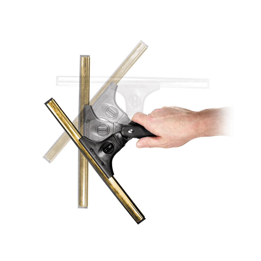 Ettore Contour Brass Squeegee Complete - Premium Window Cleaning Tool for Streak-Free Shine | Perfect for Home, Office, and Auto Glass Cleaning