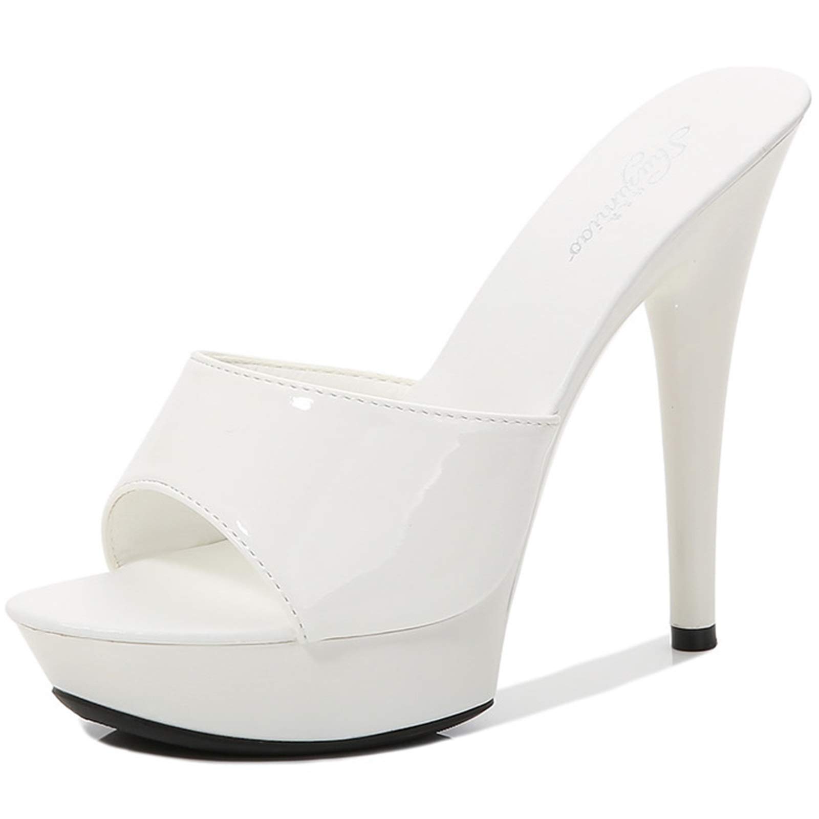 YIYA Women's Open Toe Stiletto Heeled Mules - Summer Dress Sandals with Platform & Backless Design for Party, Wedding, Date Night & Special Occasions
