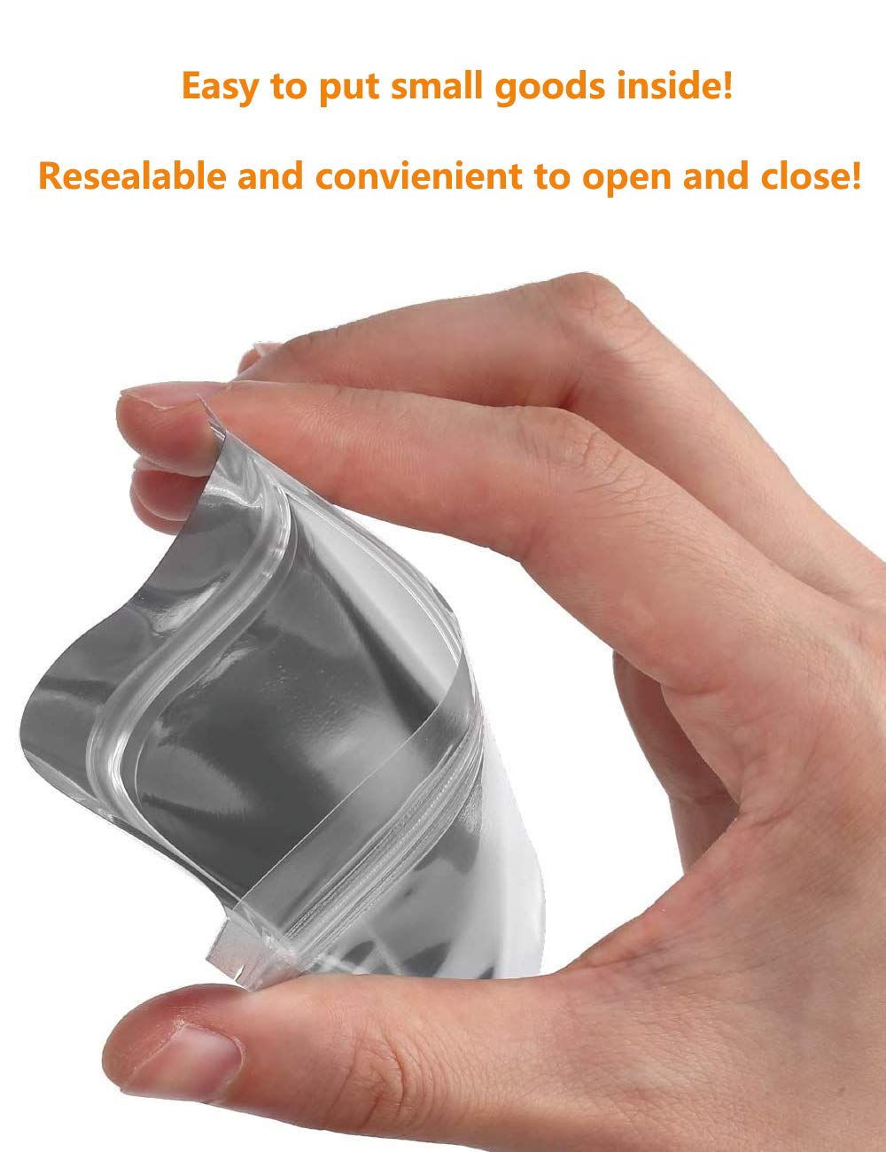 100PCS Stand Up Aluminum Foil Bags - Smell Proof & Reclosable Airtight Food Storage Pouches with Ziplock for Snacks, Coffee, Beans, Nuts | Ideal for Kitchen, Camping, Travel & Bulk Food Preservation
