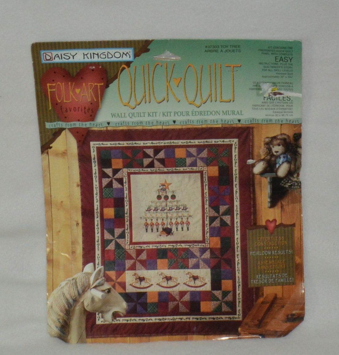 Daisy Kingdom Quick Quilt Folk Art Toy Tree Wall Quilt Kit 37303 - DIY Quilting Kit for Home Decor, Nursery, and Craft Room Wall Art