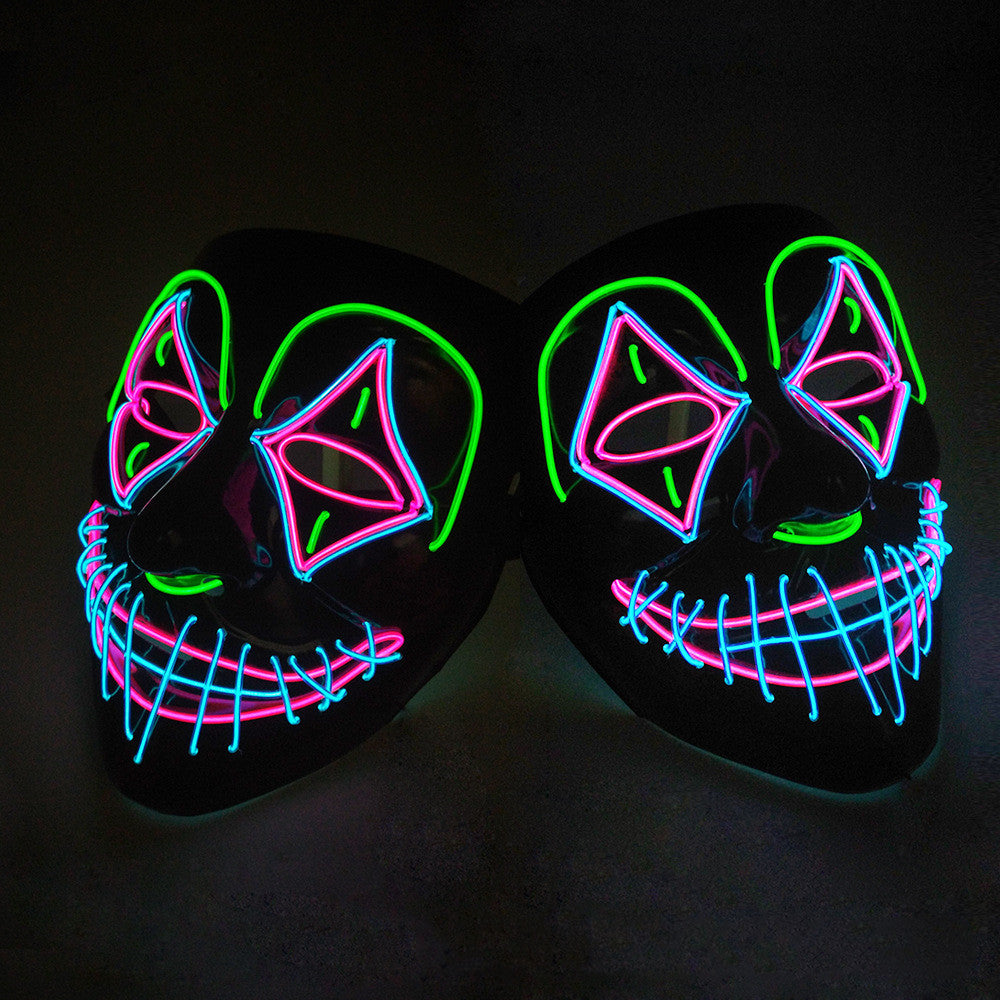 Glowing LED Halloween Mask for Adults - Scary Light Up Face Mask for Costume Parties & Trick or Treat - Perfect for Spooky Night Events & Haunted House Decor
