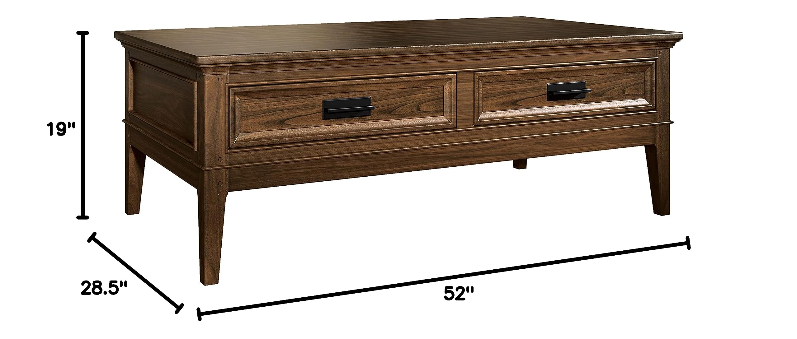 Lexicon Tirana Coffee Table - Brown Cherry Finish - Modern Living Room Furniture for Home & Office Decor