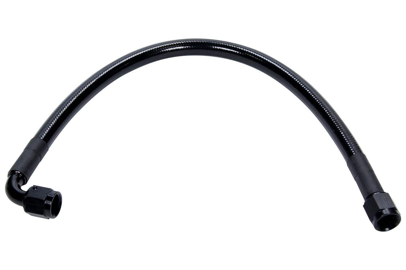 Allstar Performance Coated Braided Stainless Steel Hose 18in #6 AN Fitting -6 Straight/-6 90 Degree for High-Performance Fuel & Oil Lines - Perfect for Racing, Automotive & Marine Applications