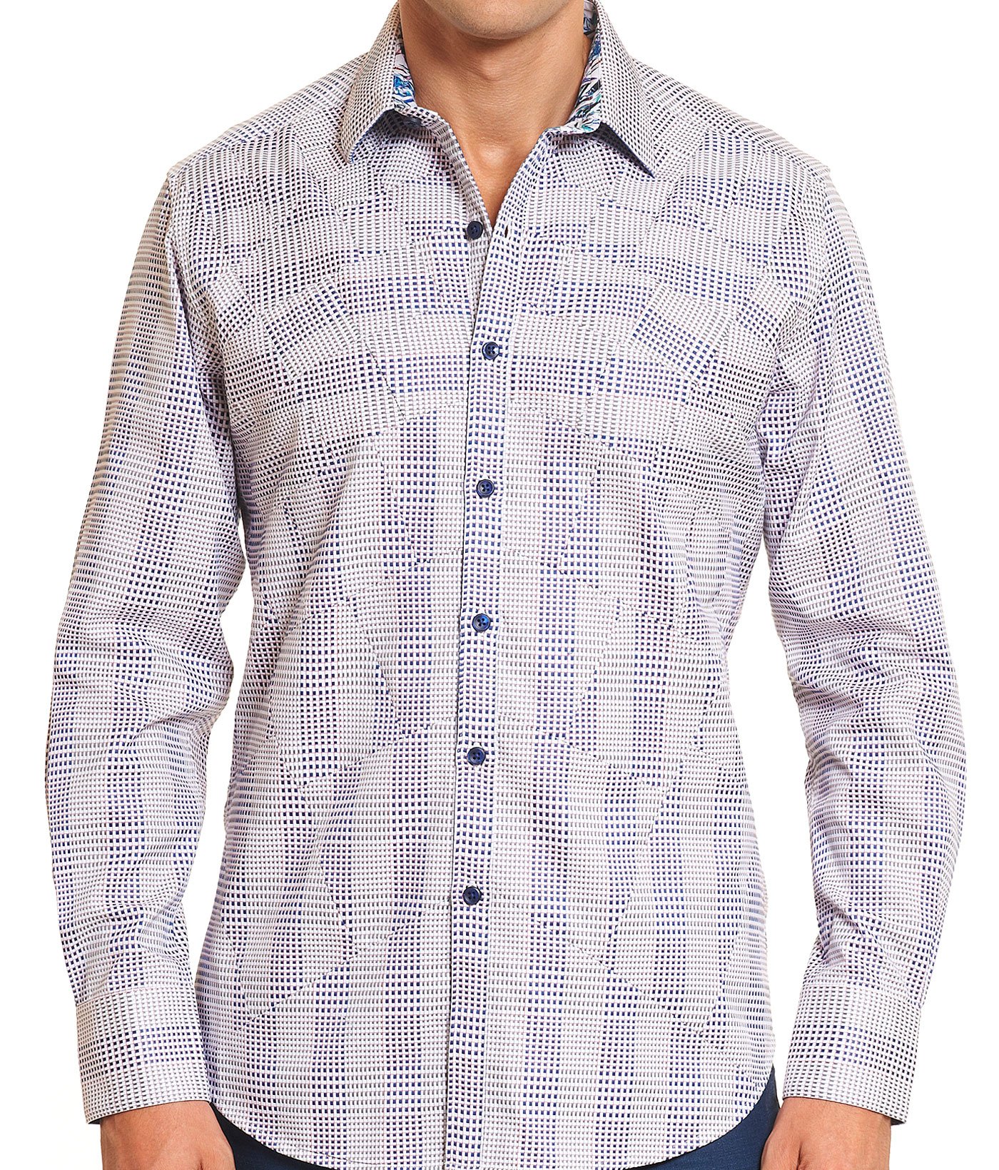 Robert Graham Men's Linear Long Sleeve Woven Button-Down Shirt - Casual & Business Wear for Office, Date Night & Special Occasions
