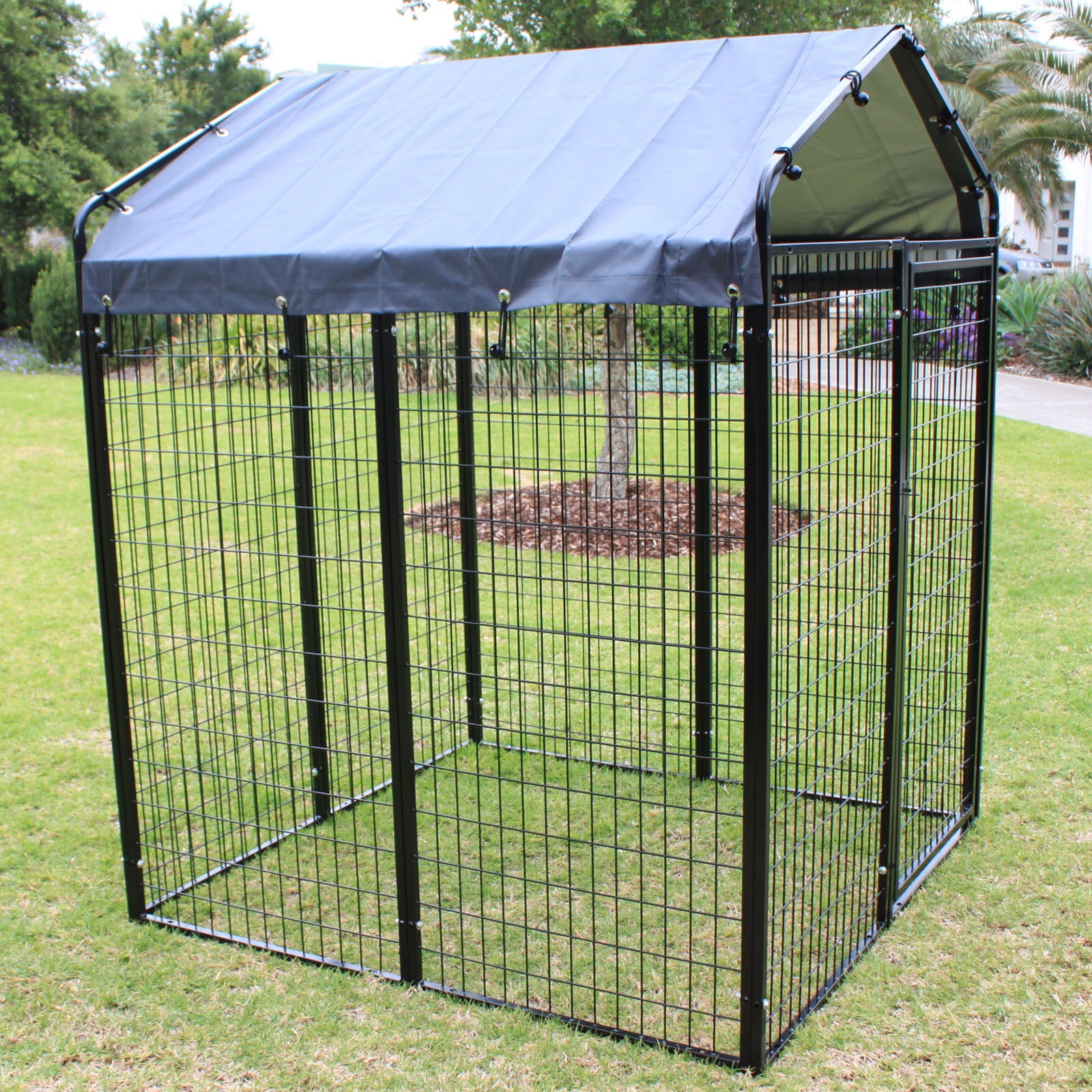 Heavy Duty Dog Pen with Waterproof Cover & Sturdy Frame - Outdoor Pet Playpen for Large Dogs, Puppies, and Animals - Perfect for Backyard, Camping, and Travel Use