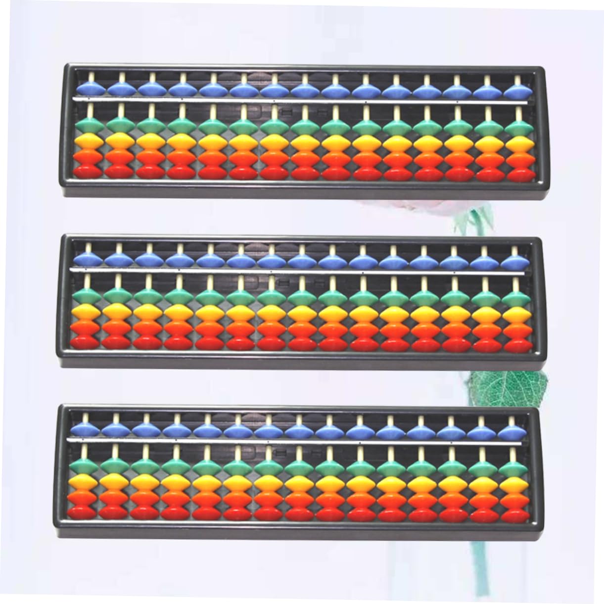 3-Piece 15-Row Educational Abacus Toy for Kids - Math Learning Tool, Counting Practice, and Arithmetic Playset - Perfect for Classroom, Homeschooling & Early Childhood Development