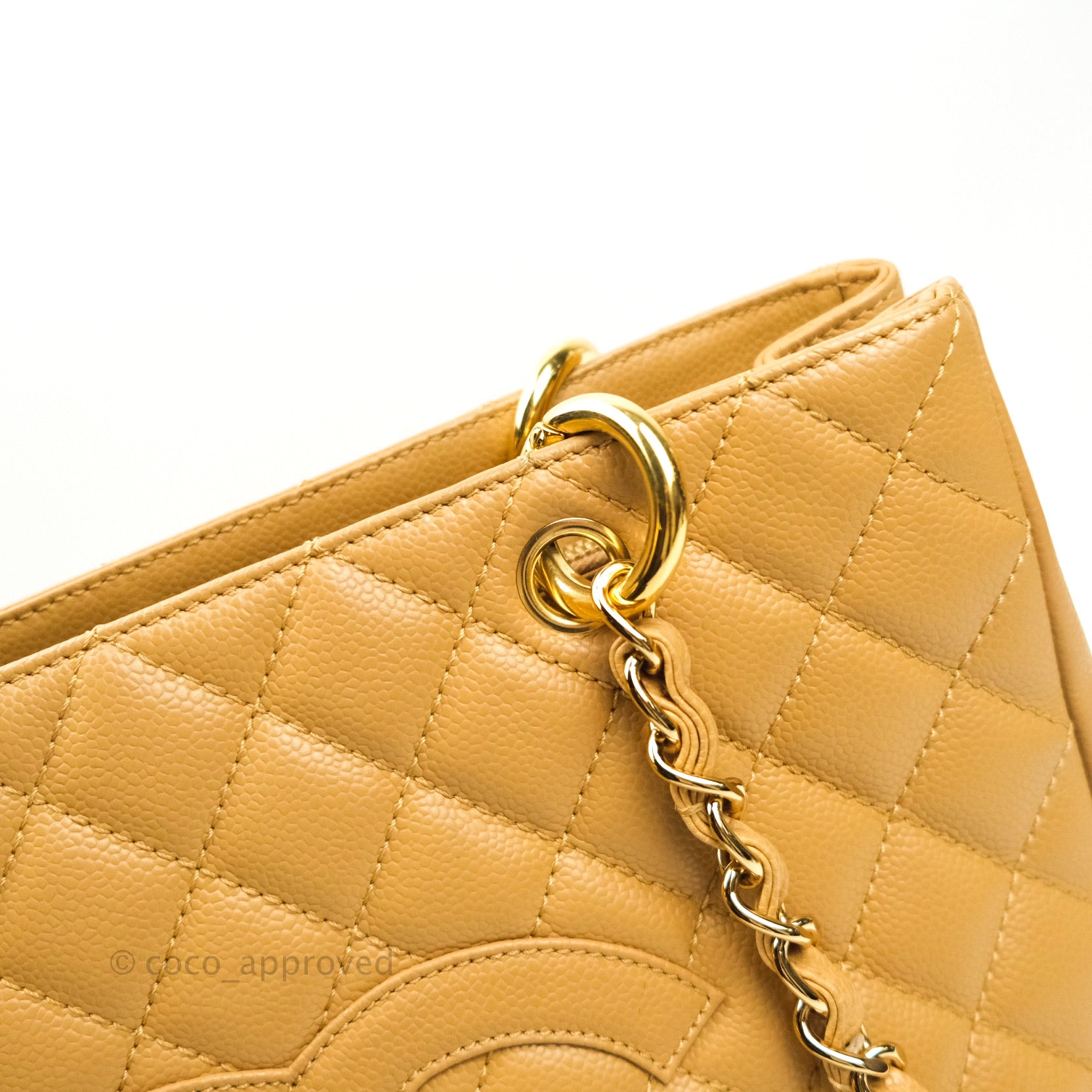 Chanel Caviar Leather Grand Shopping Tote GST Bag - Dark Beige with Gold Hardware | Luxury Designer Handbag for Women, Perfect for Work, Travel & Everyday Use