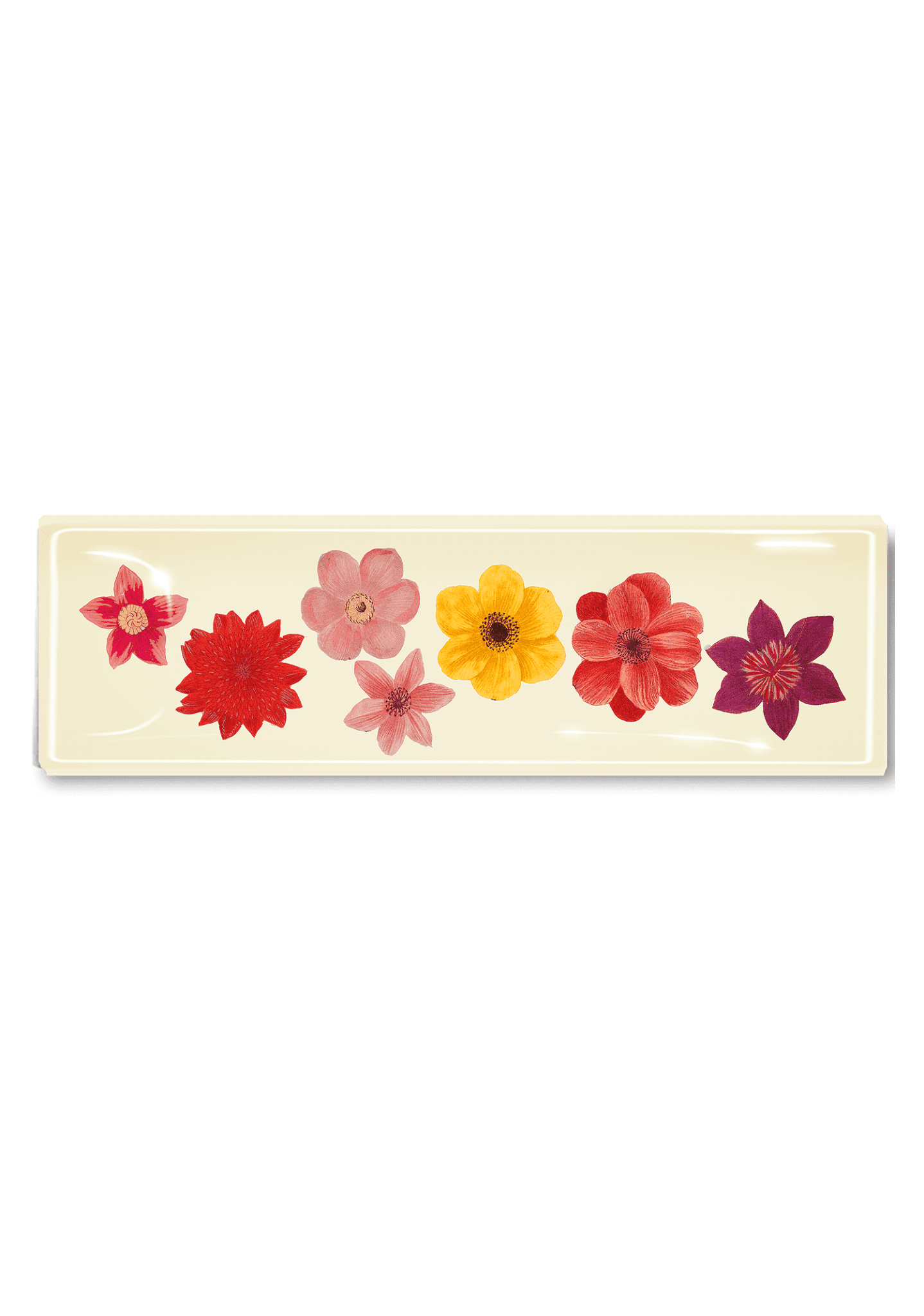 7 Colorful Flowers Decoupage Glass Tray - Handmade Floral Serving Tray for Coffee, Tea, Breakfast in Bed, Home Decor & Gift Ideas