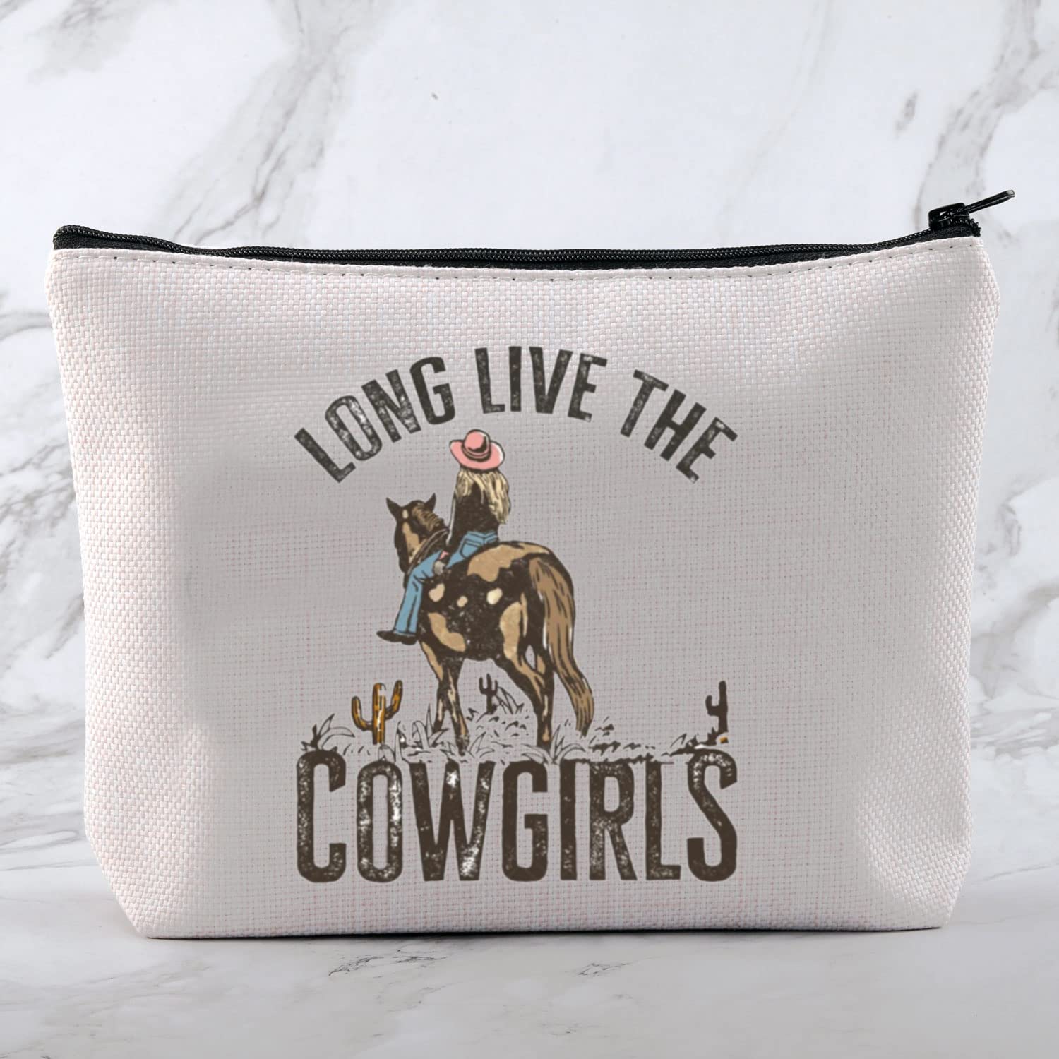 MNIGIU Western Cowgirl Cosmetic Bag - Wild West Party & Rodeo Gift, Country Music Lover Purse for Women - Perfect for Country Concerts, Rodeo Events & Western Themed Parties