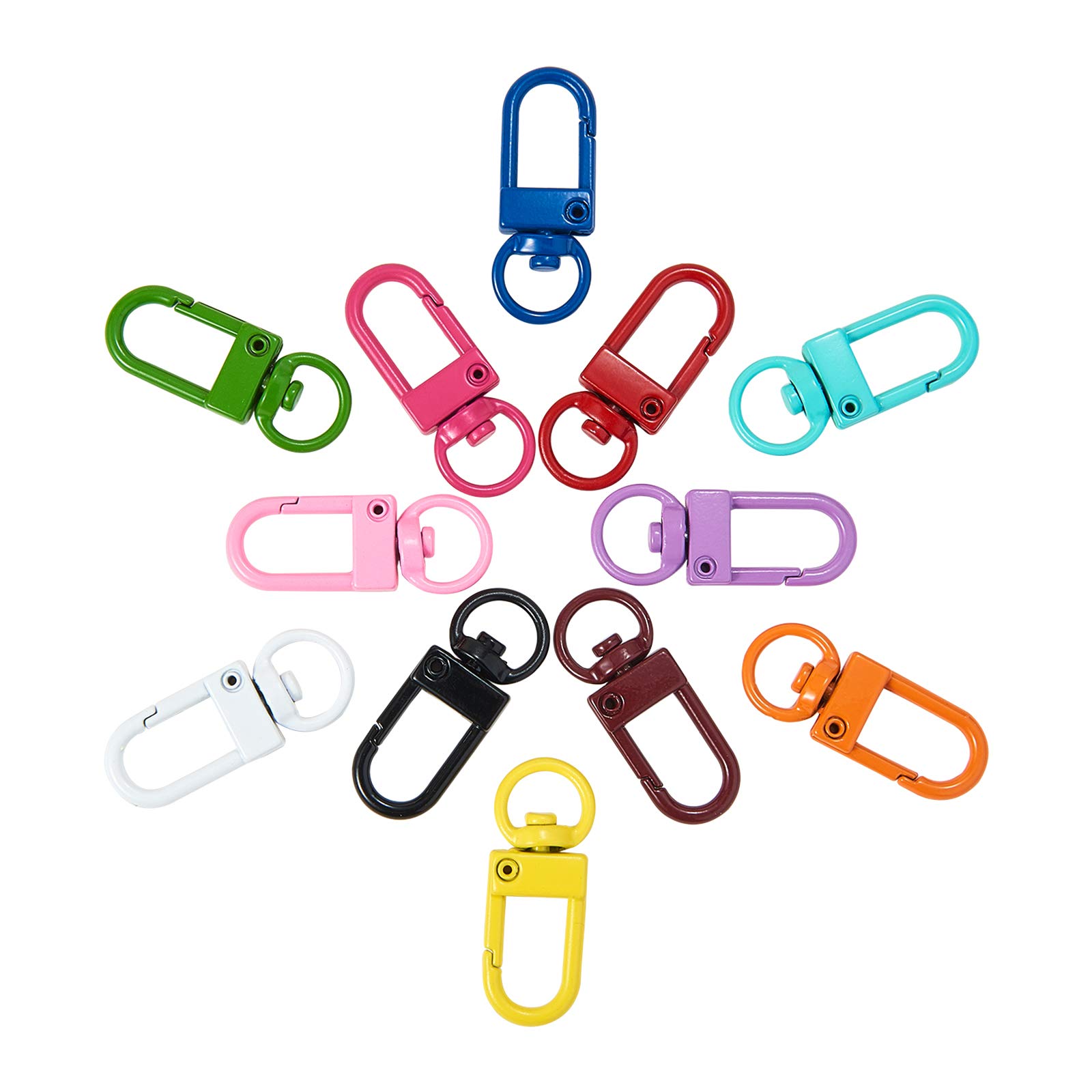 12 Colors Metal Lobster Claw Clasps for Keychains & DIY Crafts - 1.3