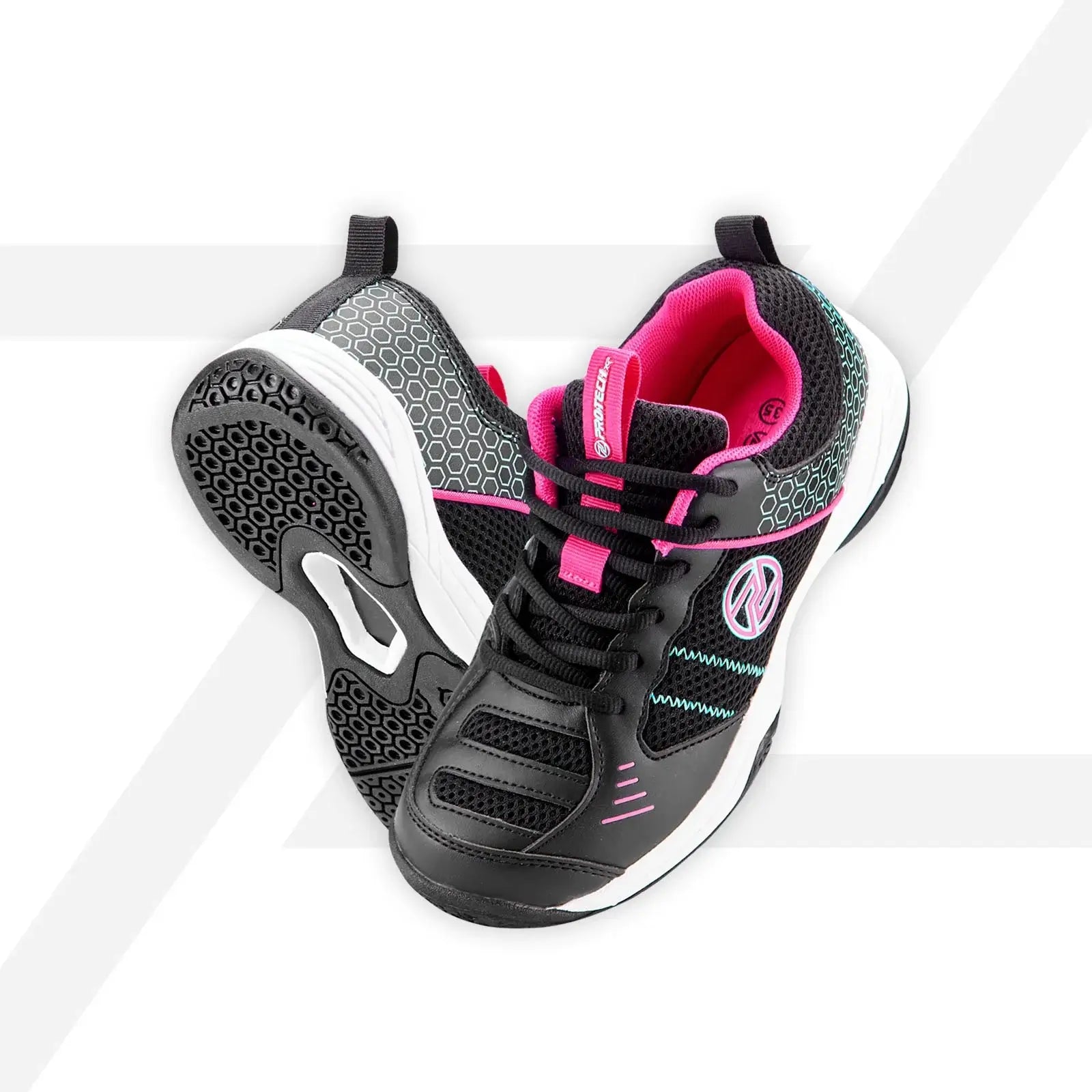 PROTECH MAGIC 100 Junior Badminton Shoes - Lightweight Court Shoes for Kids & Teens - Perfect for Indoor Badminton Training & School PE Classes