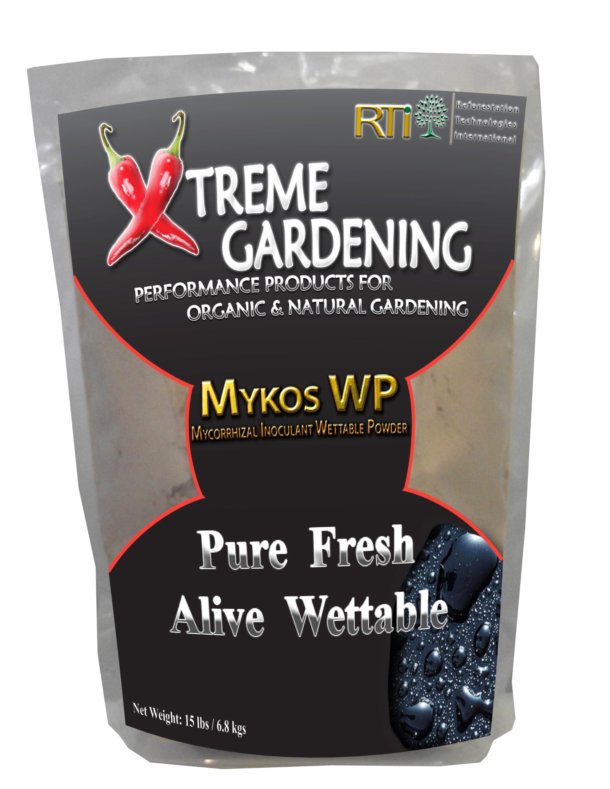 Xtreme Gardening Mykos Wettable Powder - 15 lb (6.8 kg) Organic Root Growth Enhancer for Plants | Mycorrhizal Inoculant for Vegetables, Fruits, Flowers & Trees | Indoor & Outdoor Gardening, Hydroponics, Greenhouses