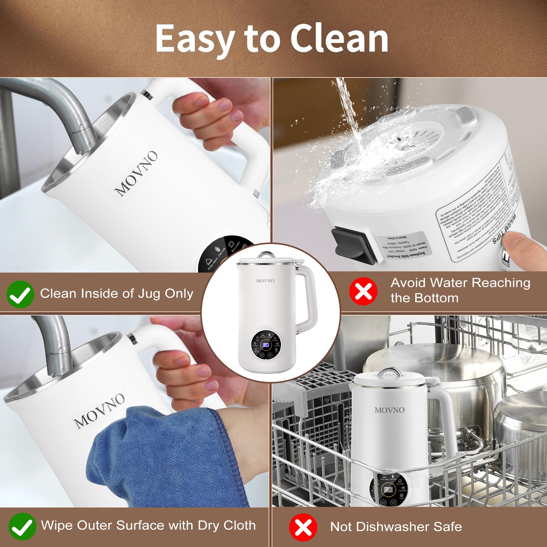 8-in-1 Nut Milk Maker Machine - 1000ml Capacity for Homemade Almond, Oat, Coconut & Soy Milk - Automatic Plant-Based Dairy-Free Beverage Blender with Delay Start, Keep Warm & Boil Water Functions - Perfect for Vegan, Keto & Healthy Lifestyle Kitchens