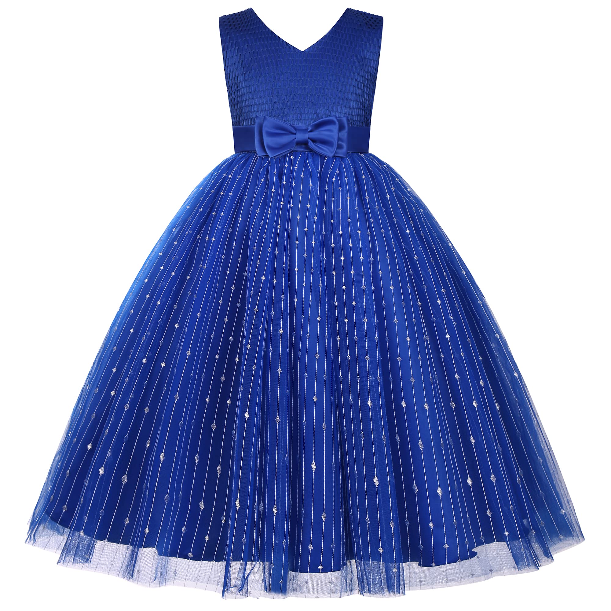 **Jetfree Girls' Floral Wedding & Birthday Party Dress - Knee-Length Ball Gown for Easter, Spring & Special Occasions**    *(Use for flower girls, weddings, birthday parties, Easter celebrations, and spring events!)*