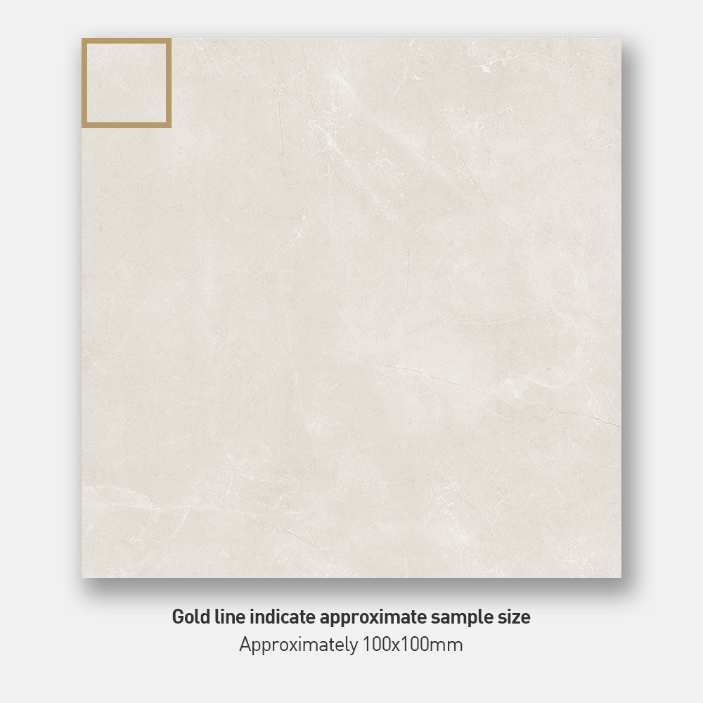 Eleonora White 600x600mm Matte Porcelain Floor Tile - Perfect for Bathroom, Kitchen & Living Room Flooring