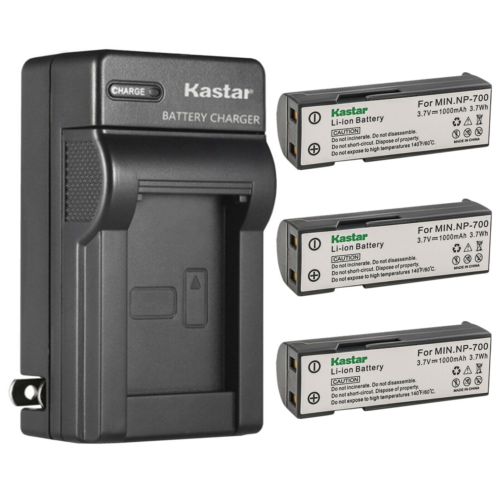 Kastar 3-Pack Replacement Battery & AC Wall Charger for Pentax D-LI72, Samsung SLB-0637, Sanyo DB-L30 - Compatible with Pentax Optio Z10, Samsung L77, Sanyo Xacti VPC-A5 Cameras - Perfect for Travel, Photography & Backup Power