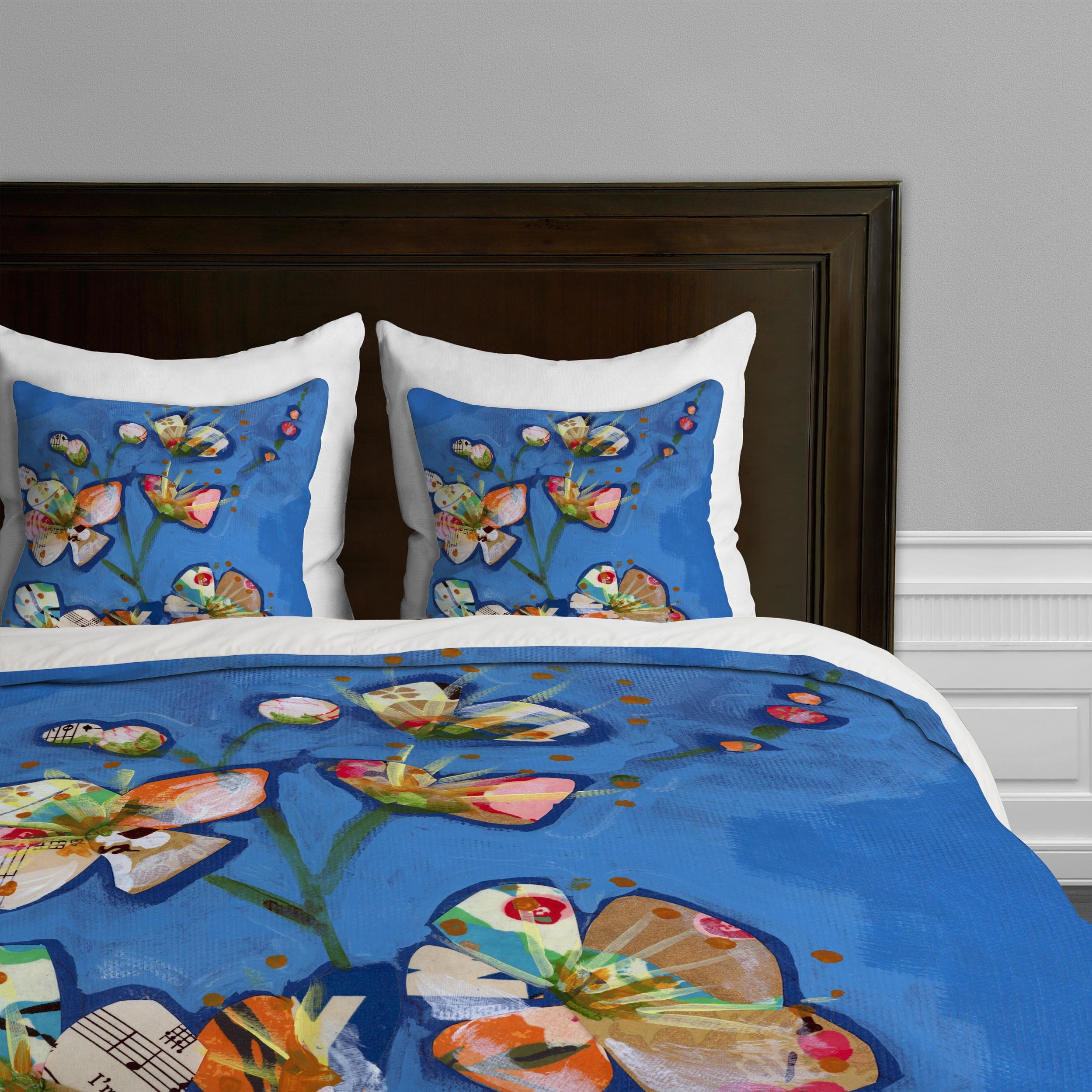 Deny Designs Land Of Lulu Apple Blossoms Duvet Cover Set - Twin/Twin XL Size, Floral Printed Bedding for Girls' Room & Boho Chic Bedroom Decor