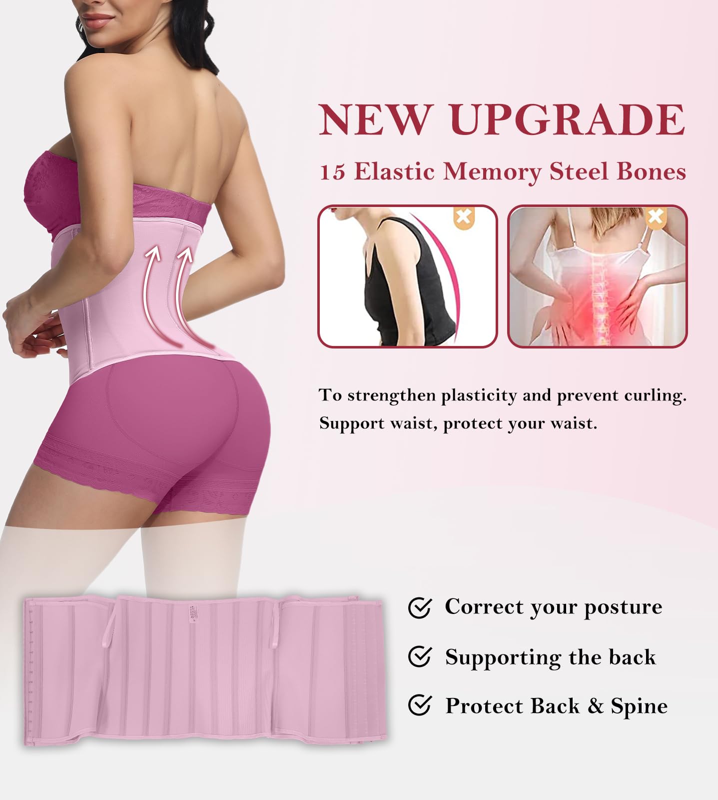 SHAPSHE Women's Waist Trainer for Tummy Control - Waist Cincher Corset Body Shaper for Workout & Postpartum - Slimming Shapewear for Daily Wear & Special Occasions