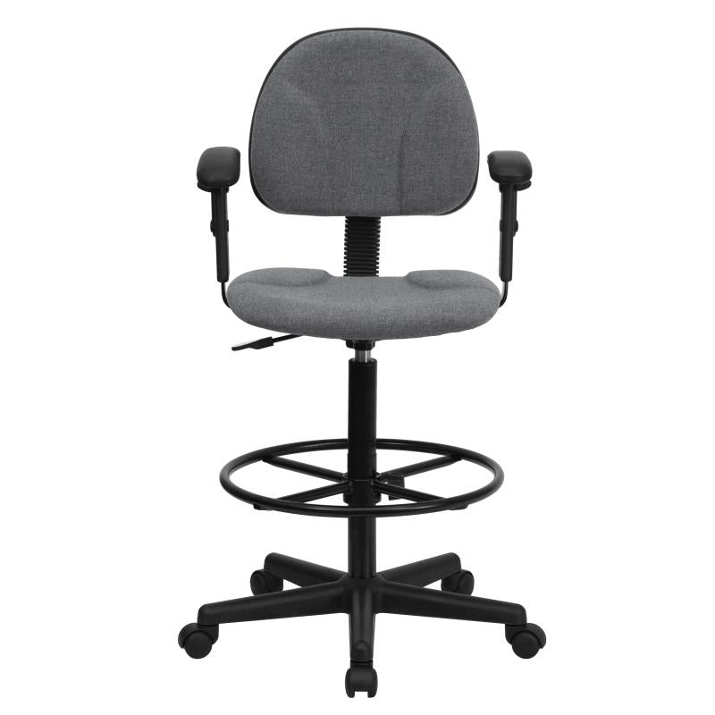 FLASH Patterned Fabric Drafting Chair BT 659 - Adjustable Height Office Chair for Artists, Architects & Designers - Ergonomic Stool for Drafting Table, Studio & Workspace